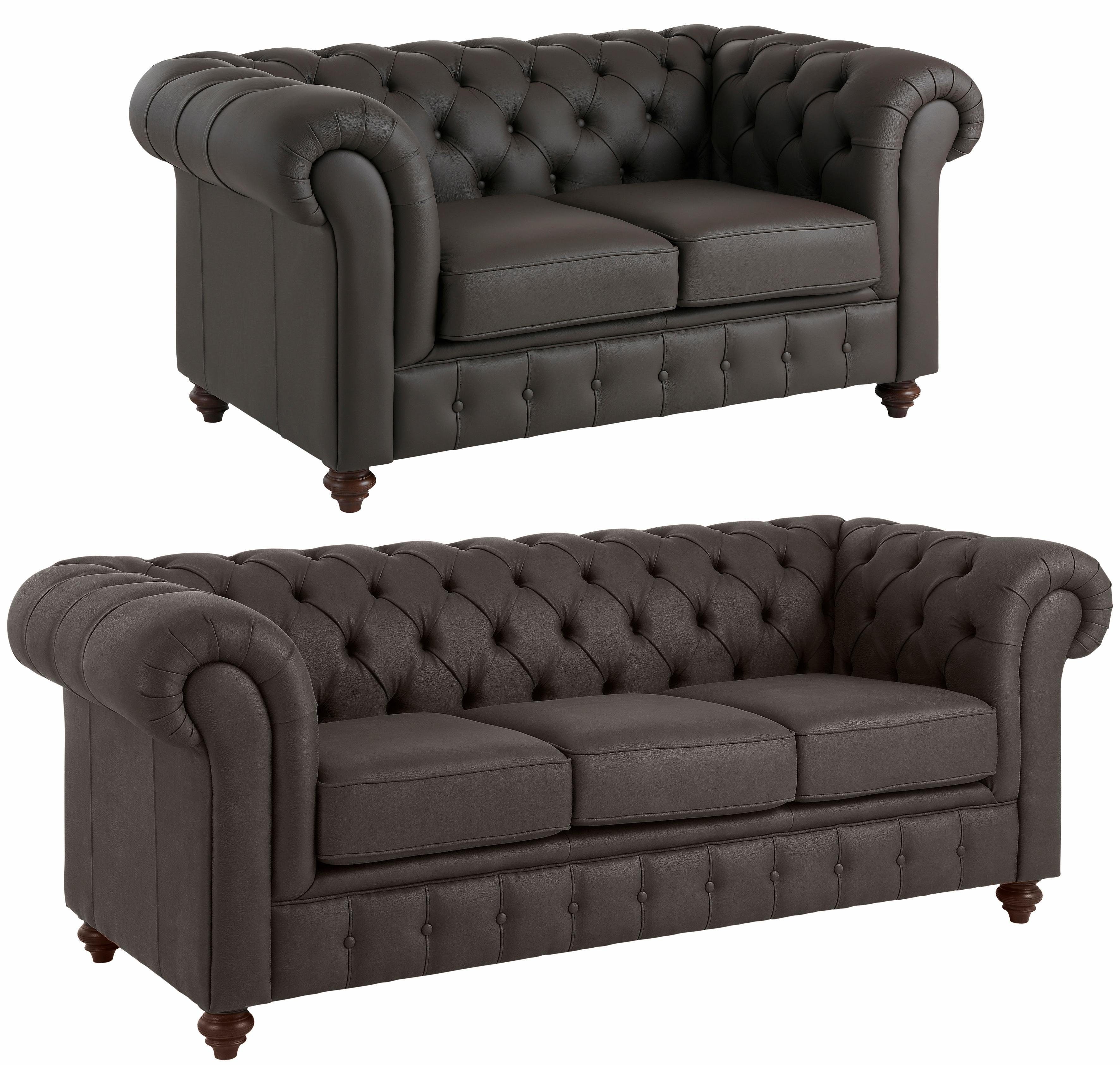 Home affaire Zithoek CHESTERFIELD hoogwaardige knoopdetails, bestaande uit 2- en 3-zitsbank (2-delig)