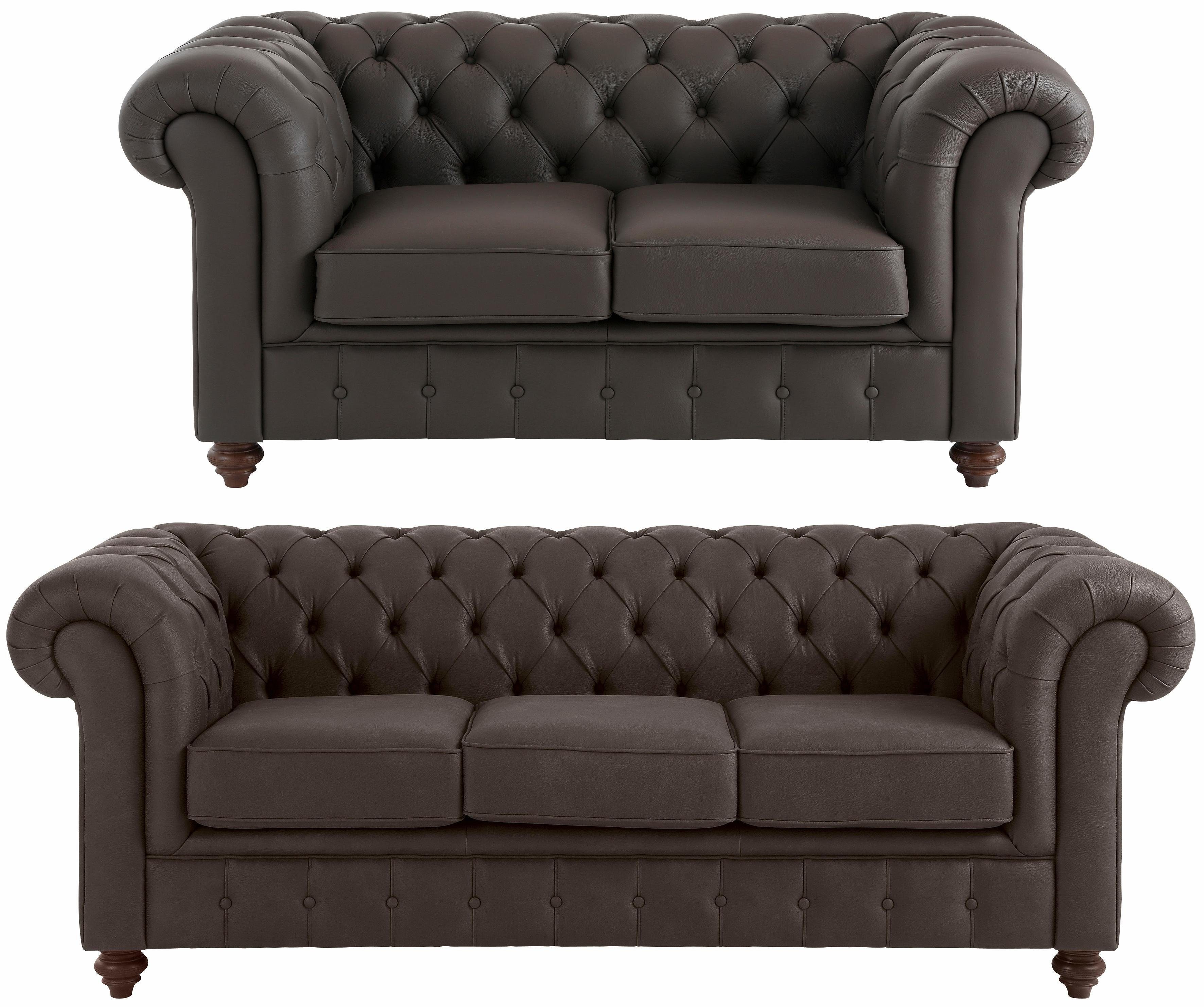 Home affaire Zithoek CHESTERFIELD hoogwaardige knoopdetails, bestaande uit 2- en 3-zitsbank (2-delig)