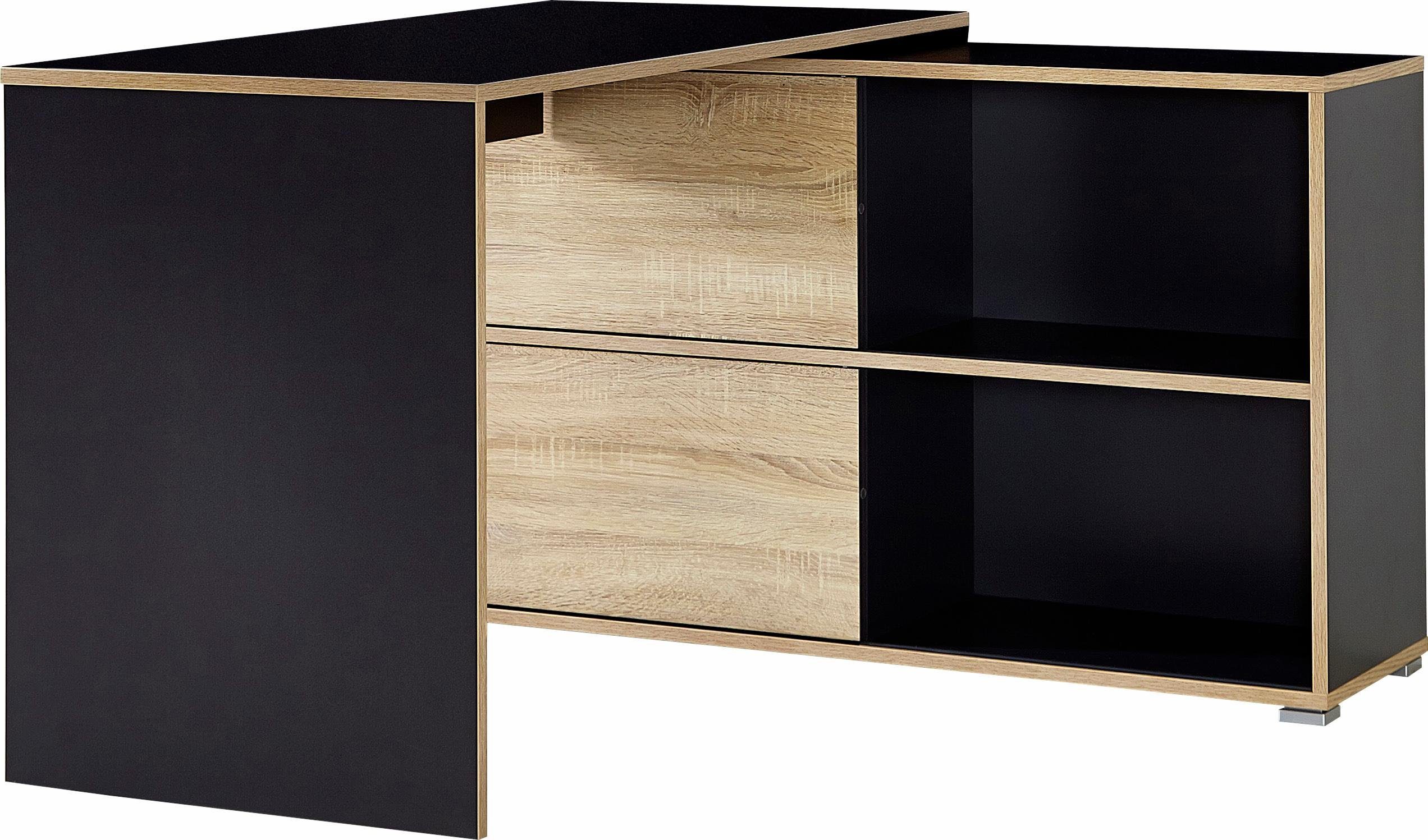 GERMANIA Hoekbureau Slide Plankelement met schuifdeuren/omkeerbaar, 120x120 cm, Made in Germany