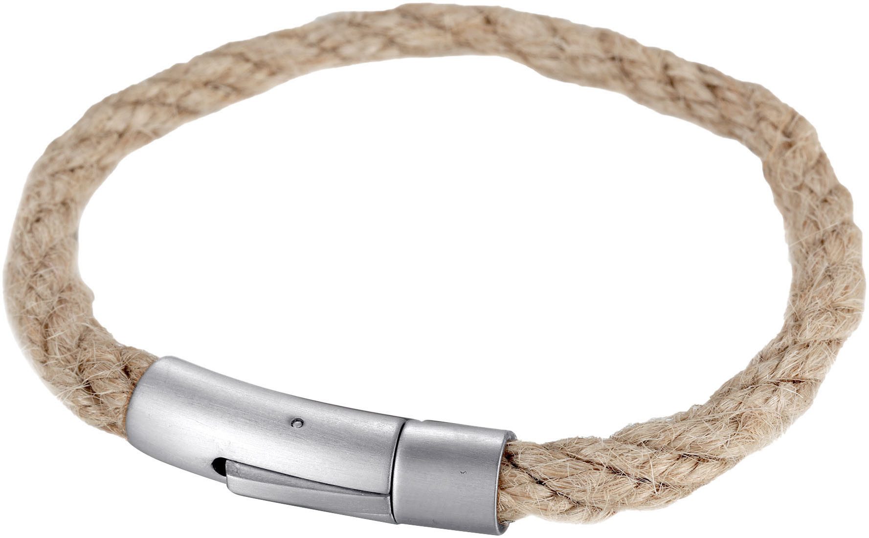 Firetti Armband Sieraad cadeau roestvrij staal jutevezel armbanden armbandketting unisex armbanden beige