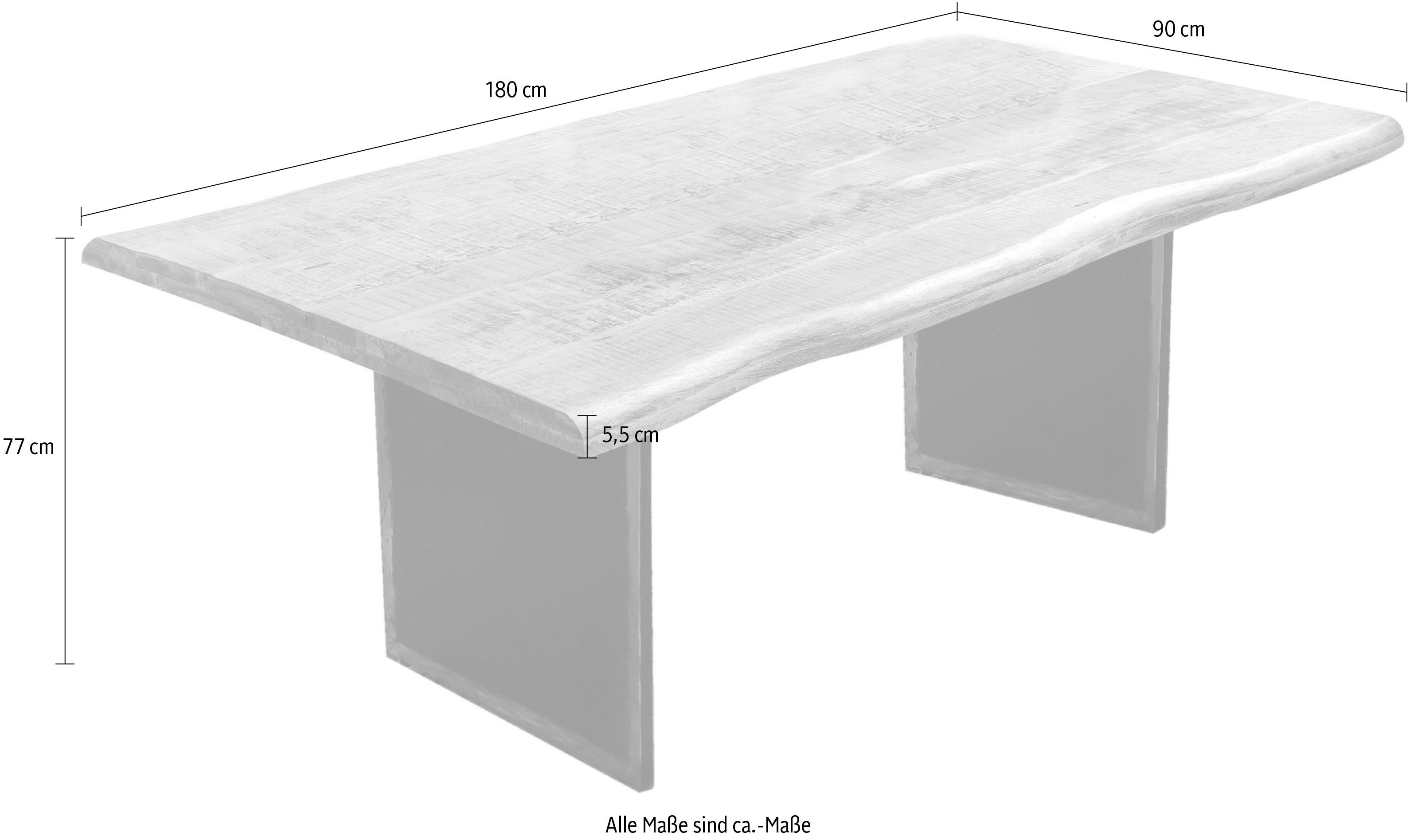 INOSIGN Tafel met hout met boomrand alsof gegroeid (1 stuk)