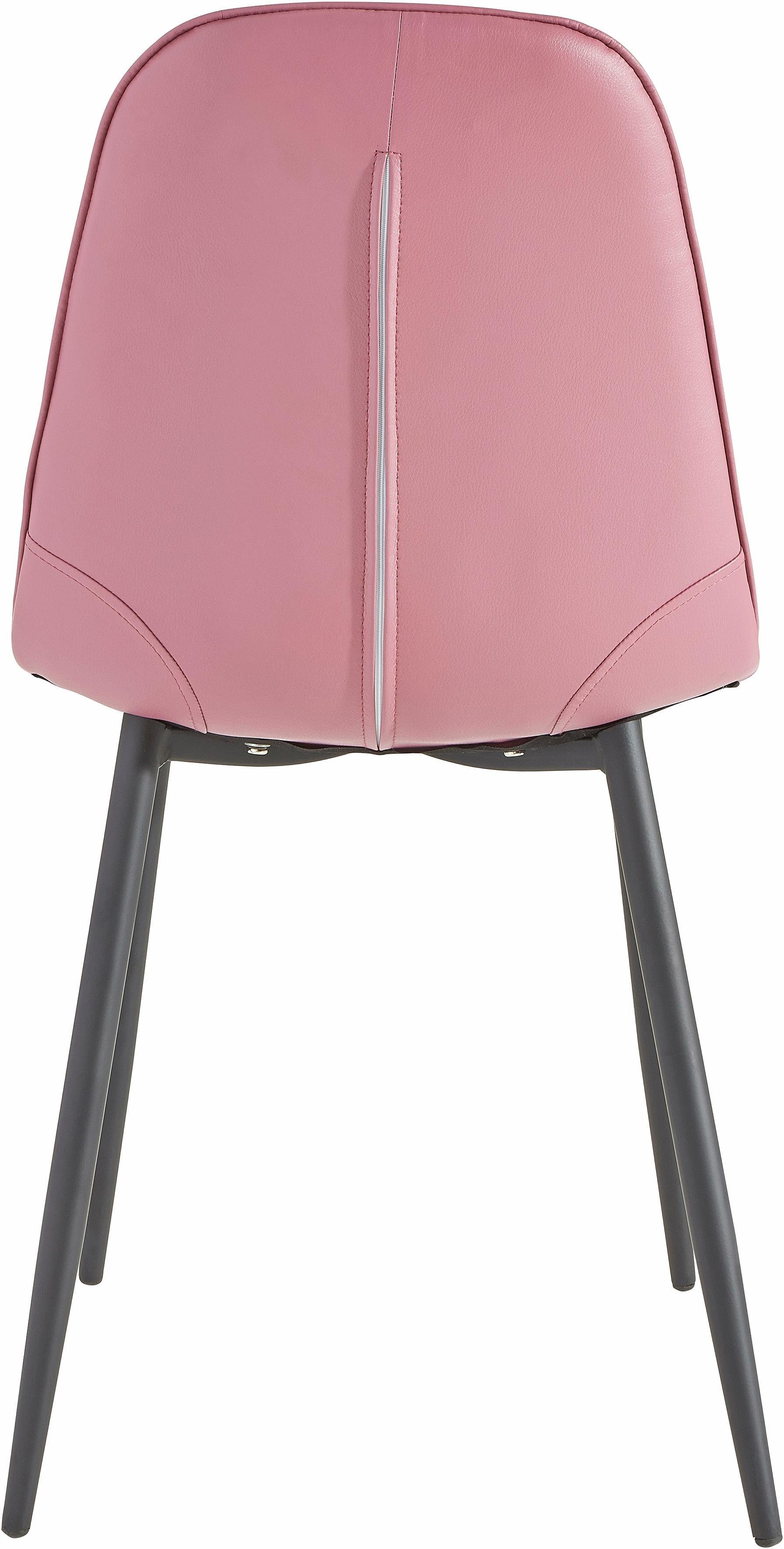 INOSIGN Eethoek Sabine + Luna Eettafel, breedte 160 cm en 4 eetkamerstoelen, overtrekstof in imitatieleer (set, 5-delig)