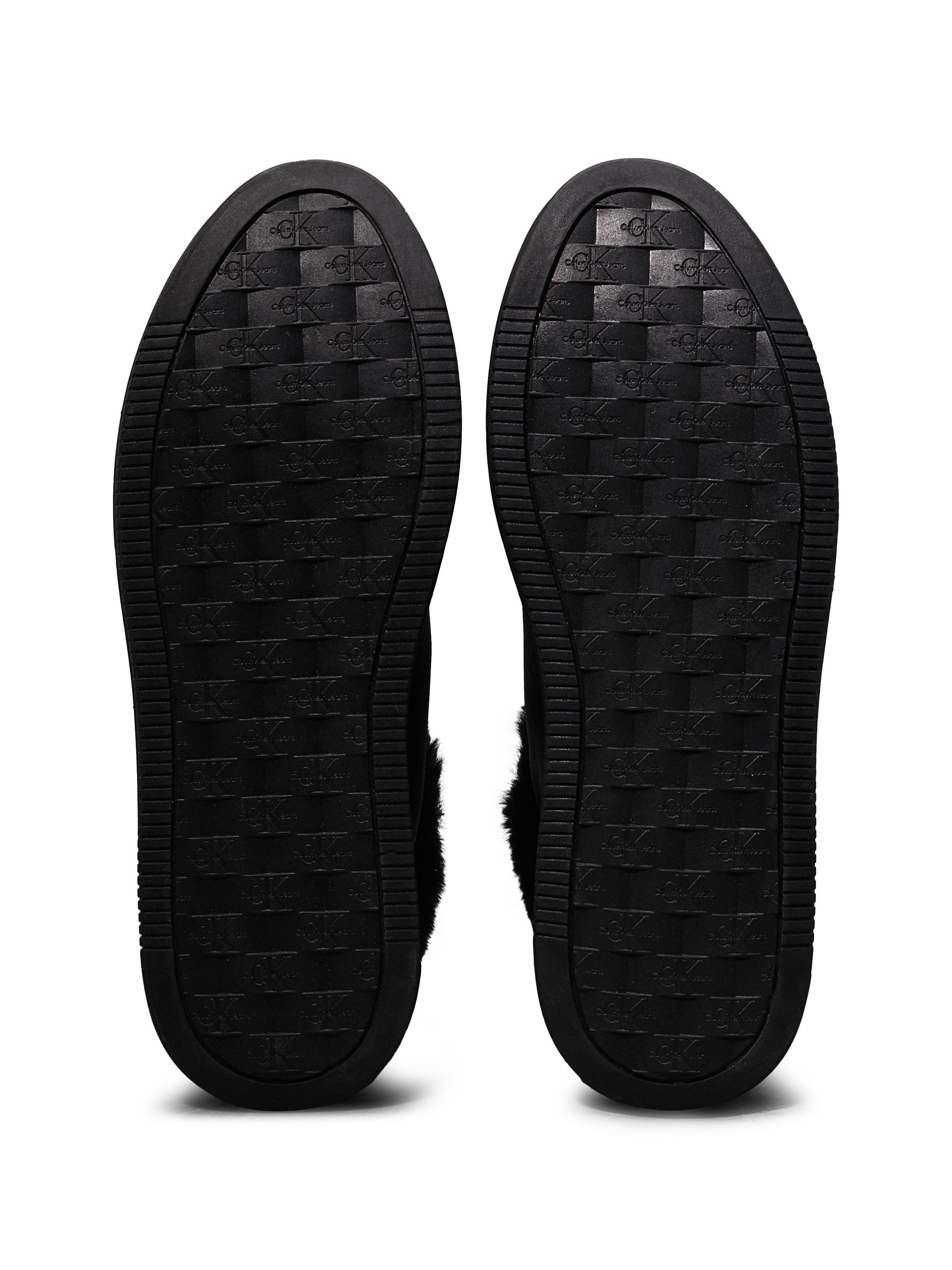 Calvin Klein Winterlaarzen BOLD PLATF LOW LACEUP MG LTH , plateaulaarzen, enkellaarsje, high-top sneaker, logo in de loopzool