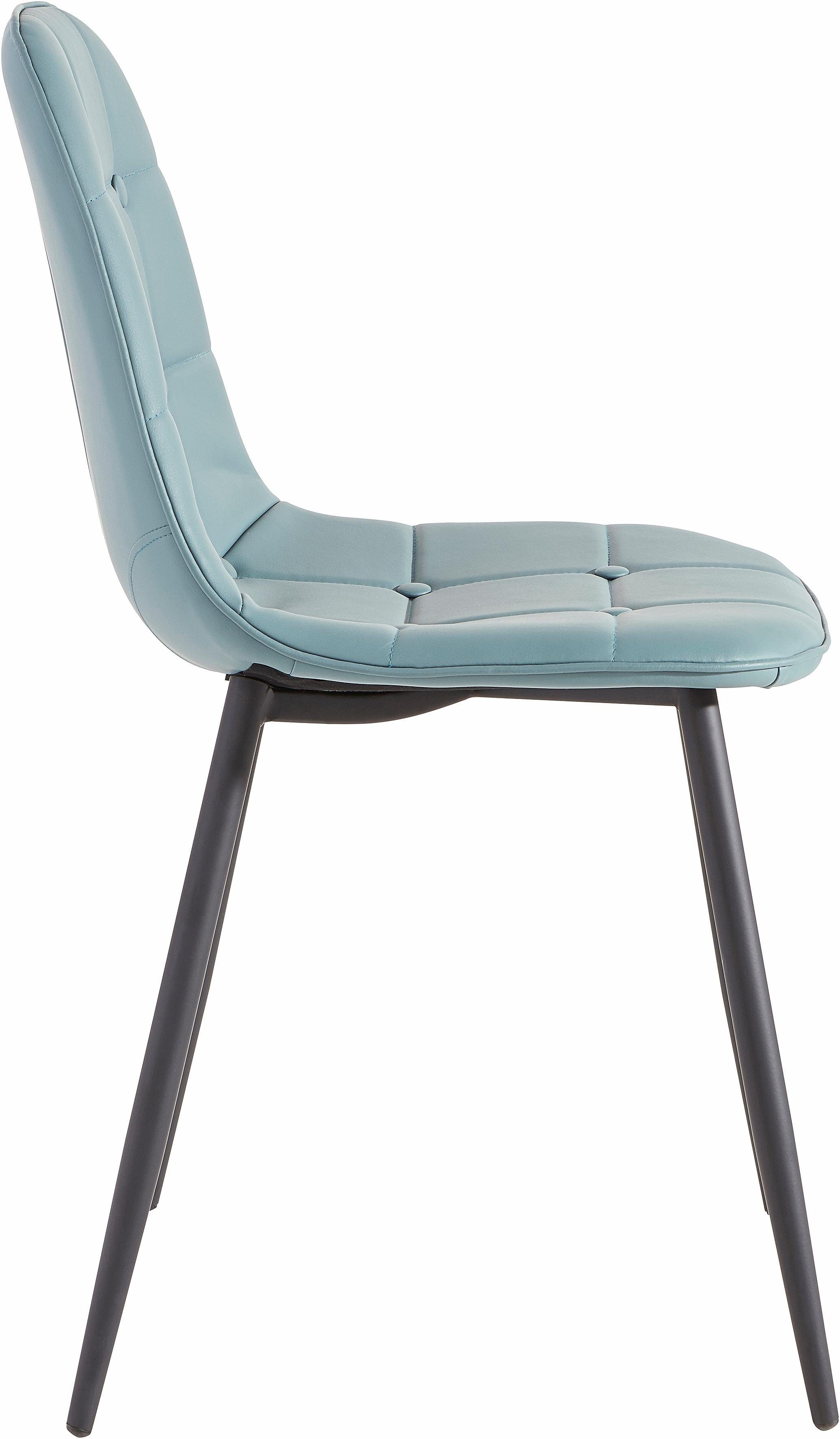 INOSIGN Eethoek Sabine + Luna Eettafel, breedte 120 cm en 4 eetkamerstoelen, overtrekstof in imitatieleer (set, 5-delig)
