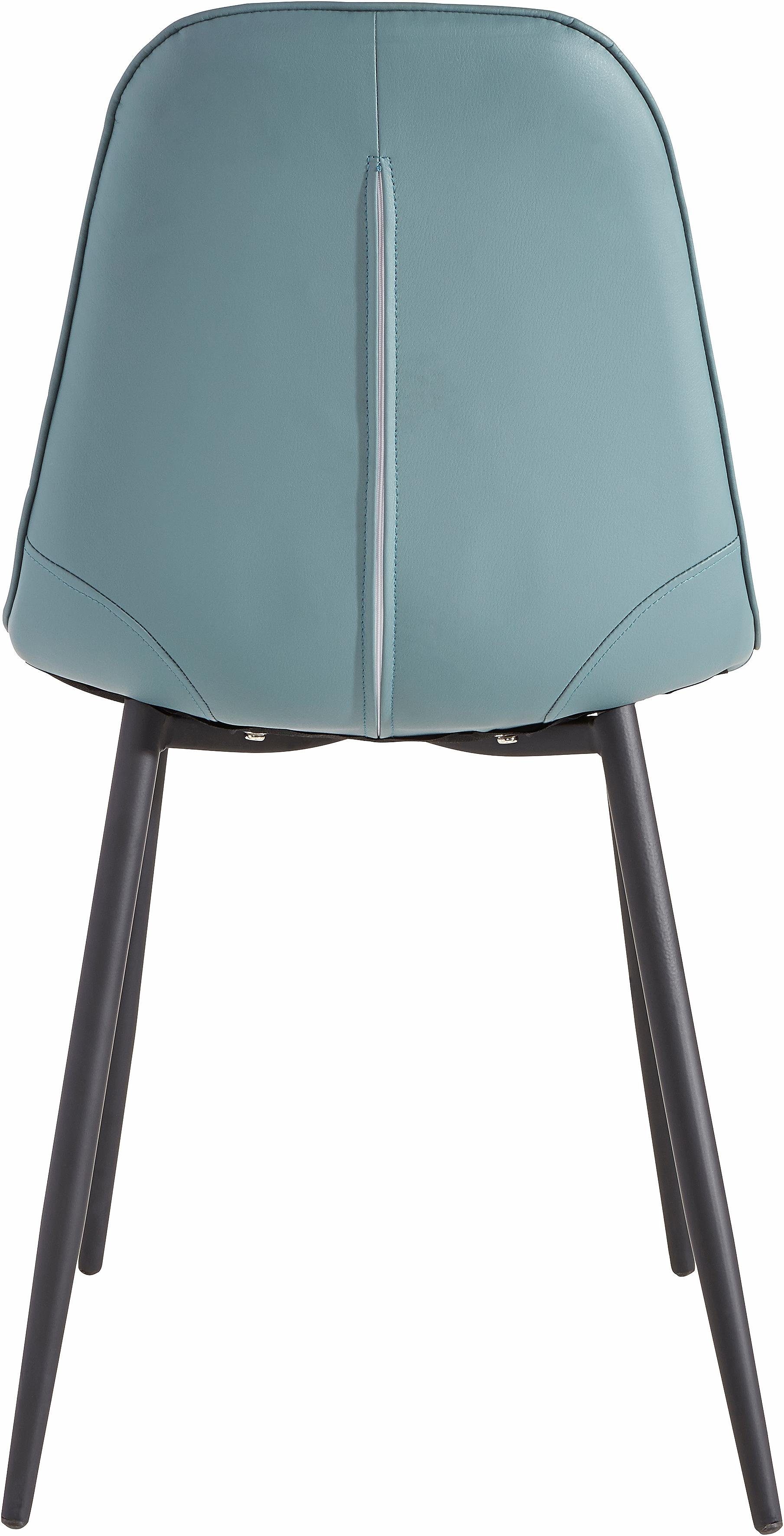 INOSIGN Eethoek Sabine + Luna Eettafel, breedte 120 cm en 4 eetkamerstoelen, overtrekstof in imitatieleer (set, 5-delig)