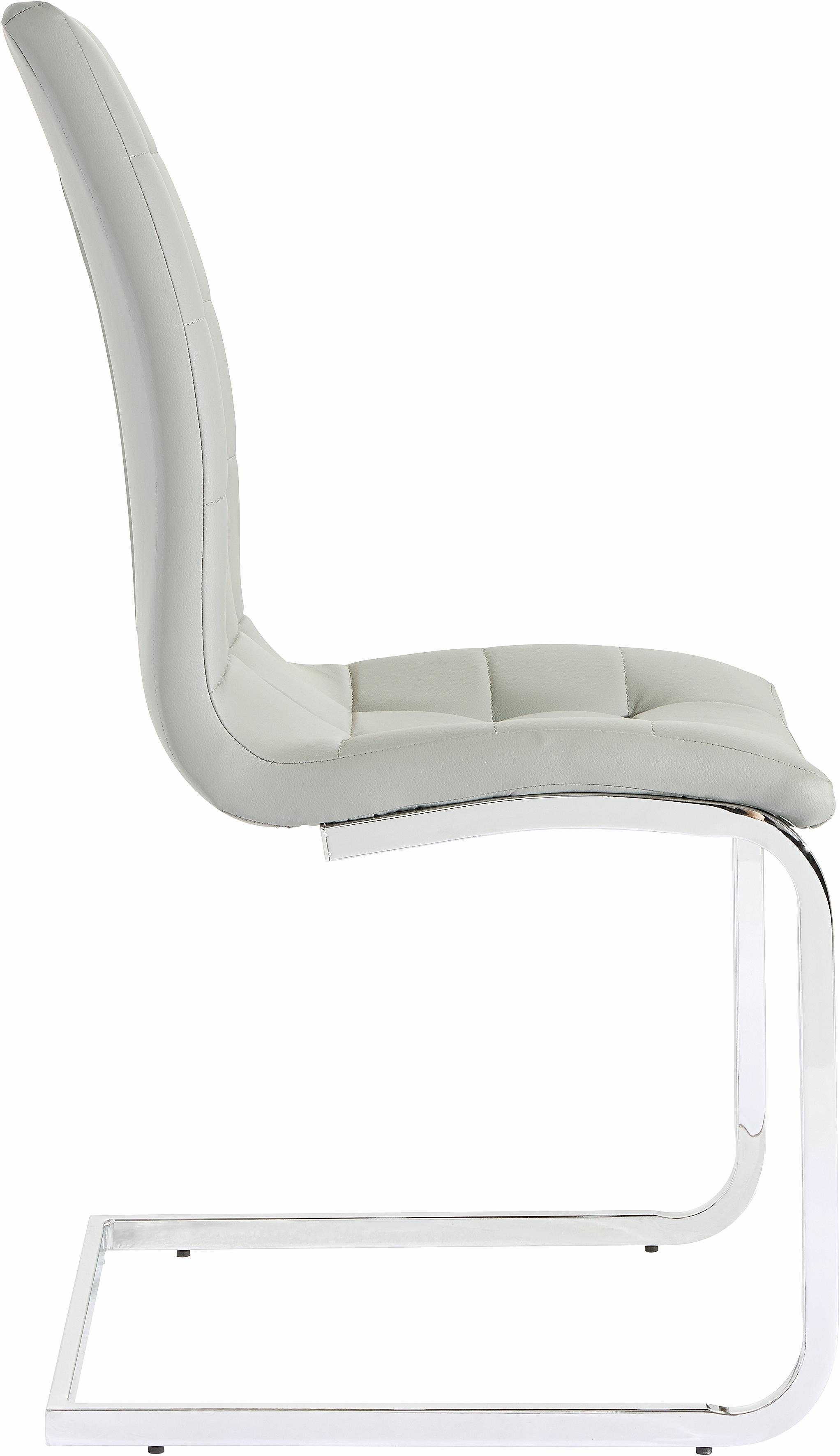 INOSIGN Vrijdragende stoel Lola set van 2 of 4, bekleding van imitatieleer of fluweelstof, chroom metalen frame (set)