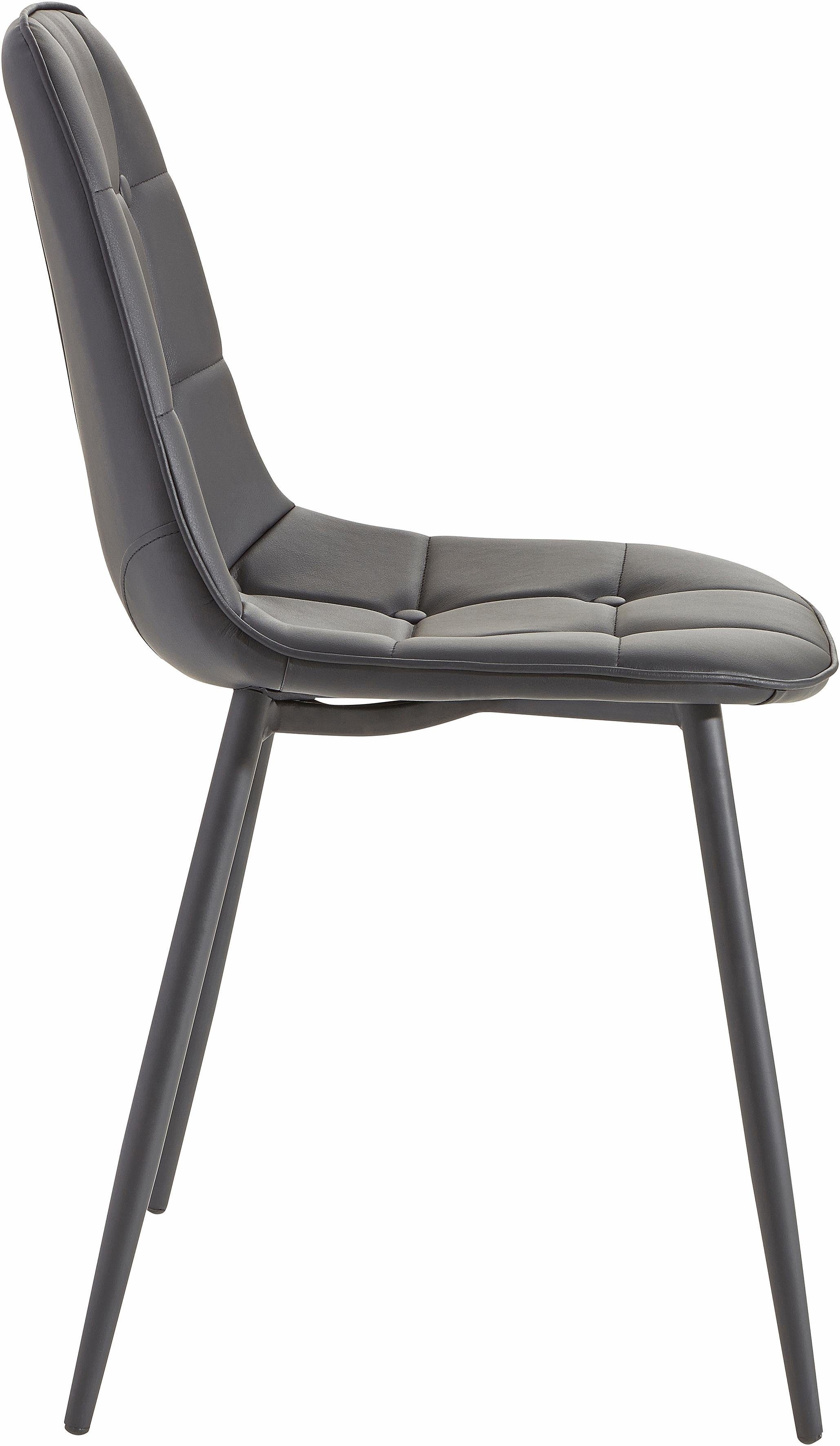 INOSIGN Eethoek Sabine + Luna Eettafel, breedte 160 cm en 4 eetkamerstoelen, overtrekstof in imitatieleer (set, 5-delig)