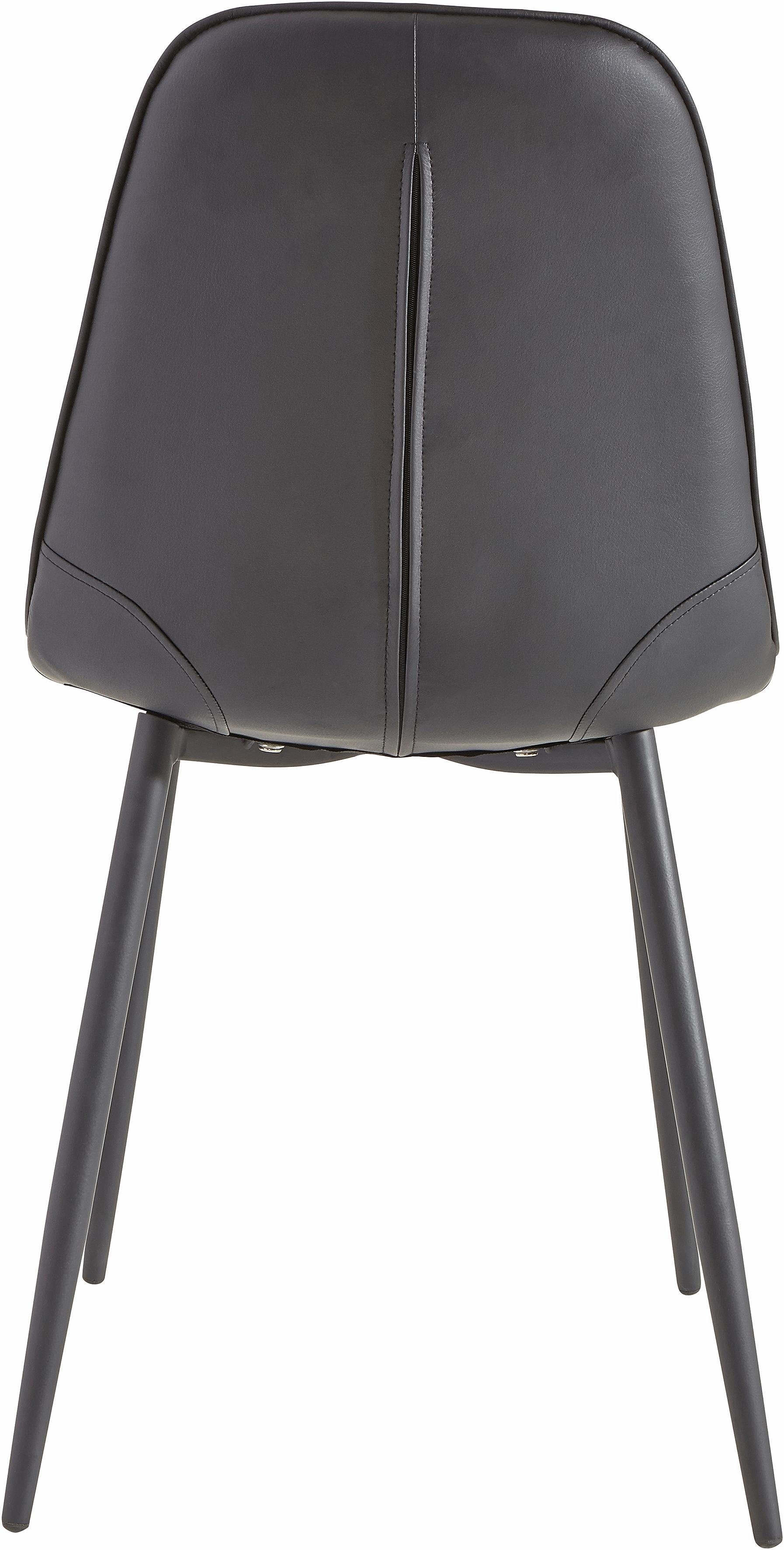 INOSIGN Eethoek Sabine + Luna Eettafel, breedte 160 cm en 4 eetkamerstoelen, overtrekstof in imitatieleer (set, 5-delig)