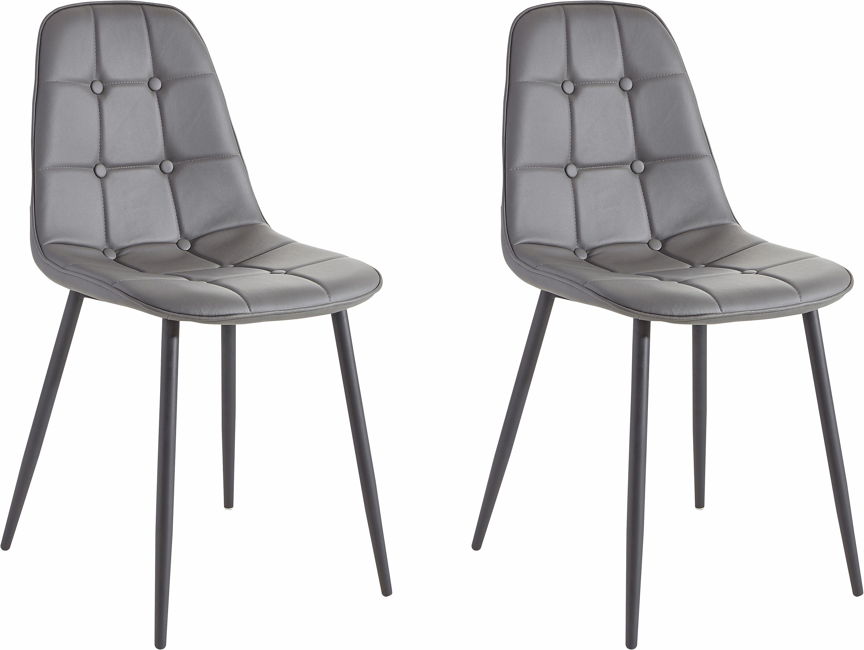 INOSIGN Eethoek Sabine + Luna Eettafel, breedte 120 cm en 4 eetkamerstoelen, overtrekstof in imitatieleer (set, 5-delig)