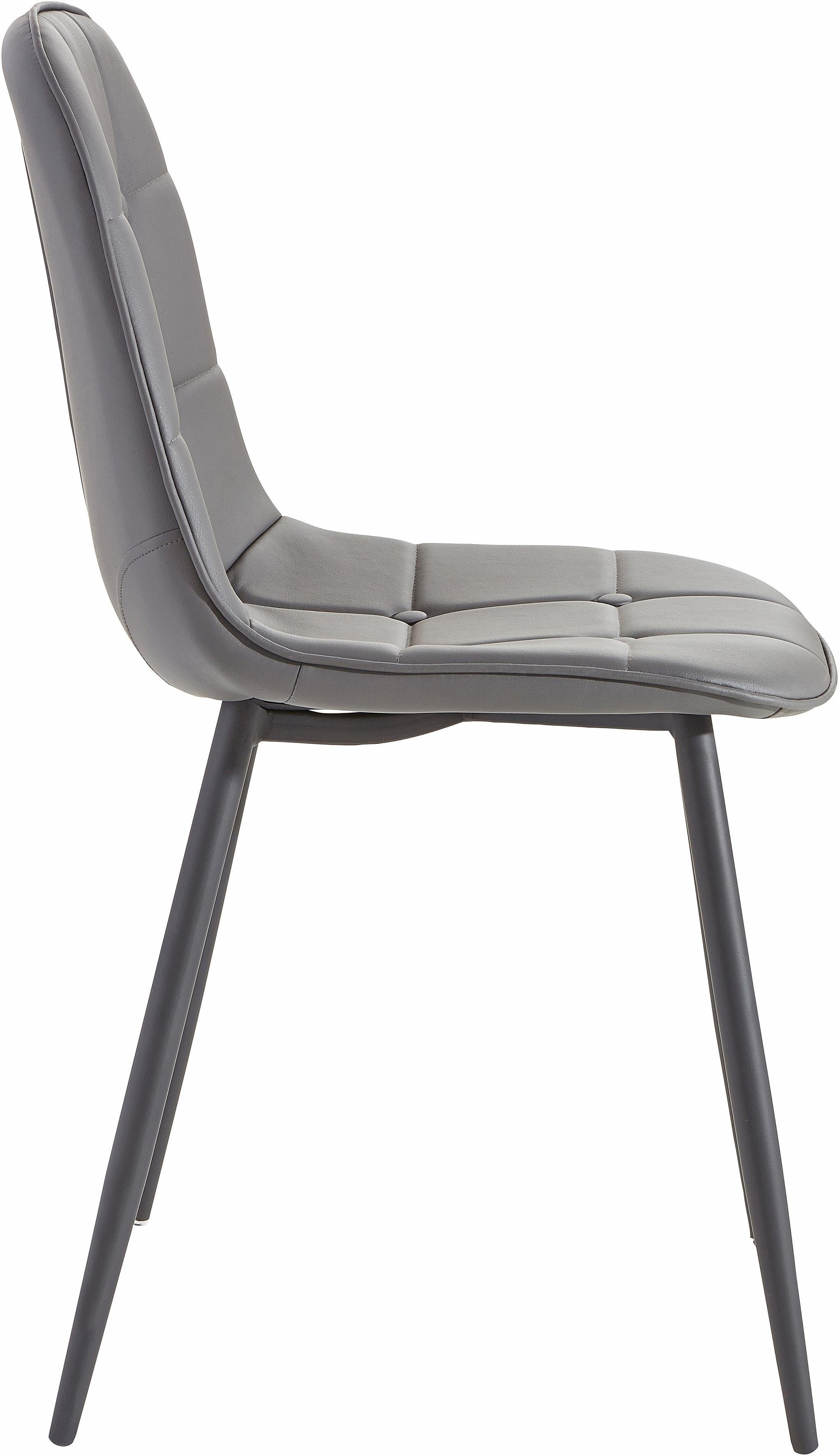 INOSIGN Eethoek Sabine + Luna Eettafel, breedte 120 cm en 4 eetkamerstoelen, overtrekstof in imitatieleer (set, 5-delig)