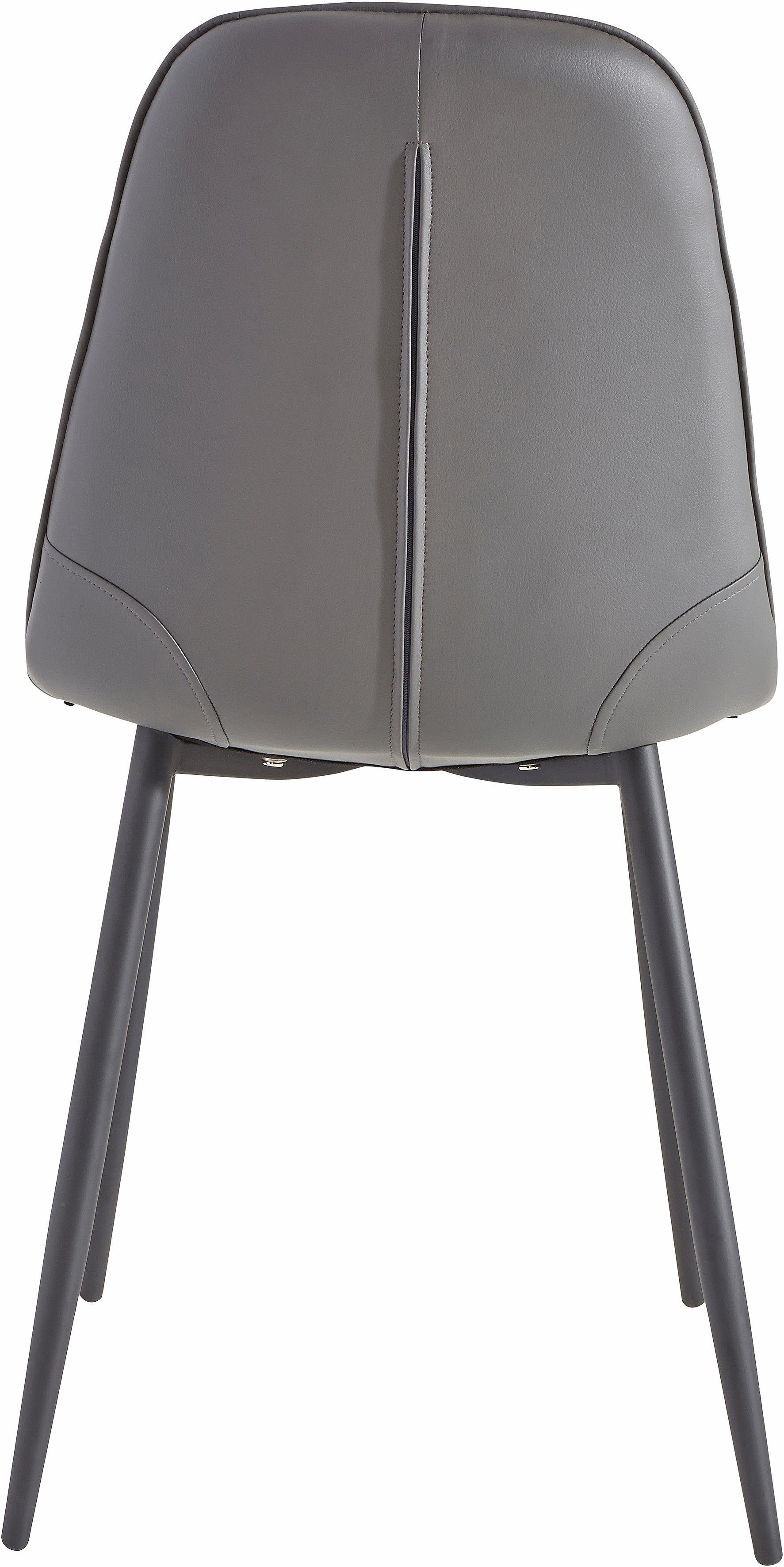 INOSIGN Eethoek Sabine + Luna Eettafel, breedte 120 cm en 4 eetkamerstoelen, overtrekstof in imitatieleer (set, 5-delig)