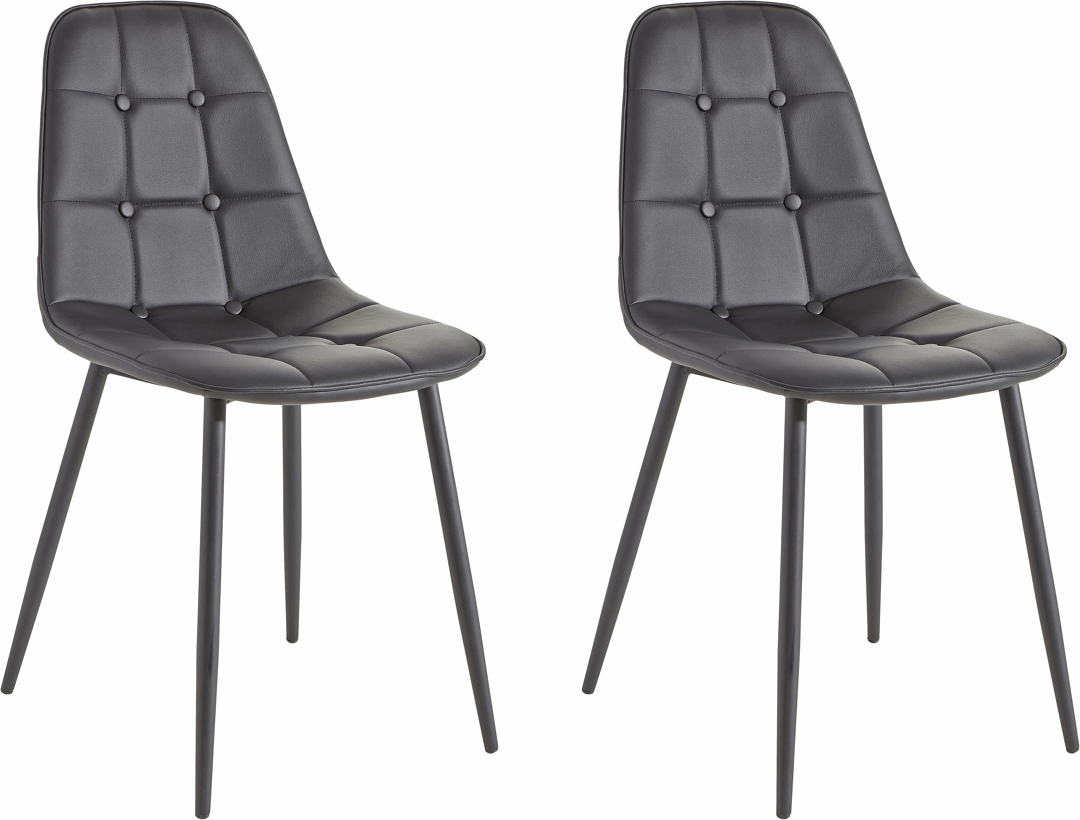 INOSIGN Eethoek Sabine + Luna Eettafel, breedte 160 cm en 4 eetkamerstoelen, overtrekstof in imitatieleer (set, 5-delig)