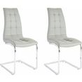 inosign vrijdragende stoel lola (2 of set van 4), bekleding in imitatieleer of fluweelstof, verchroomd metalen frame (set) grijs