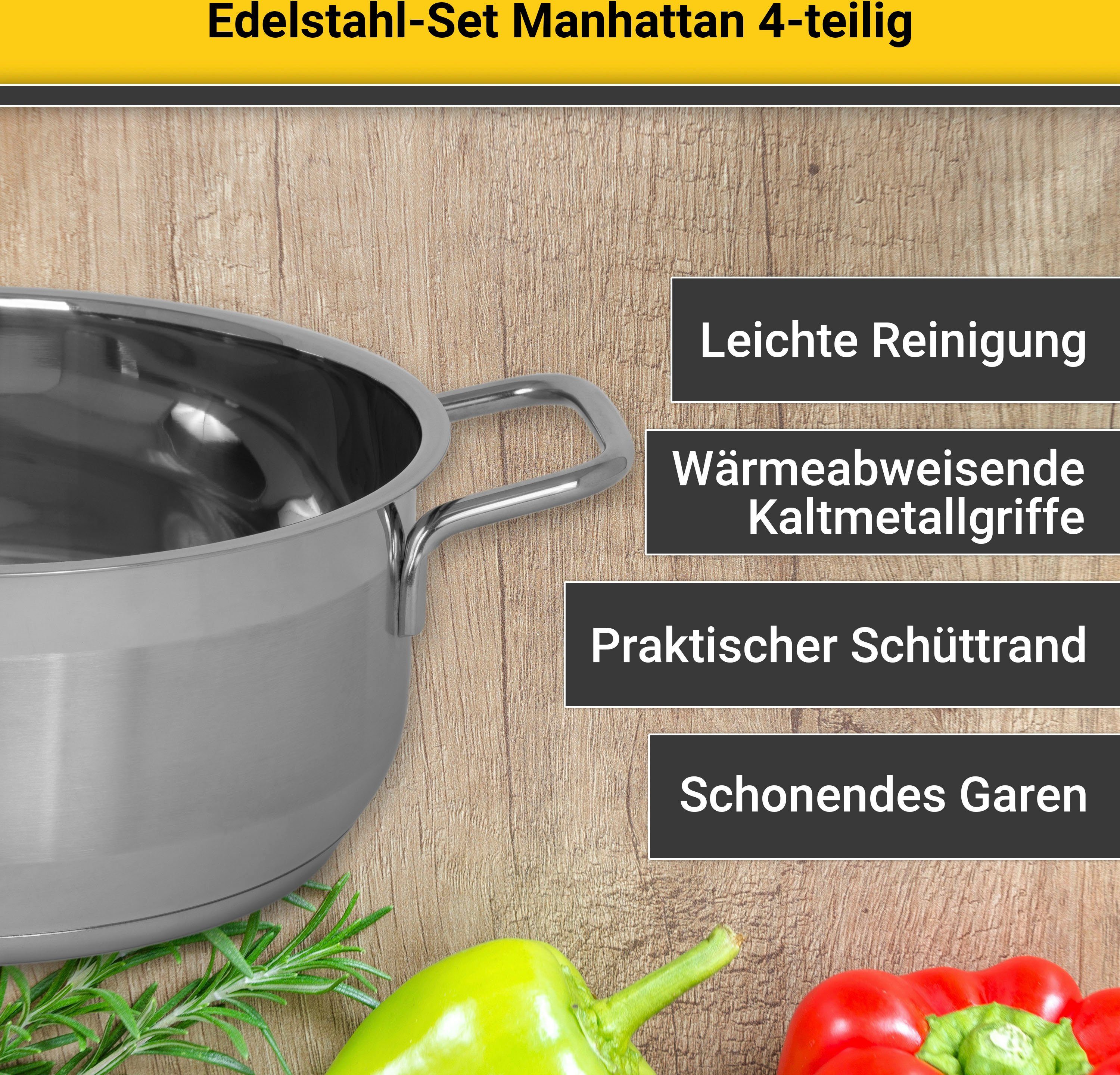 Krüger Pannenset Manhattan voor inductiekookvelden geschikt (set)
