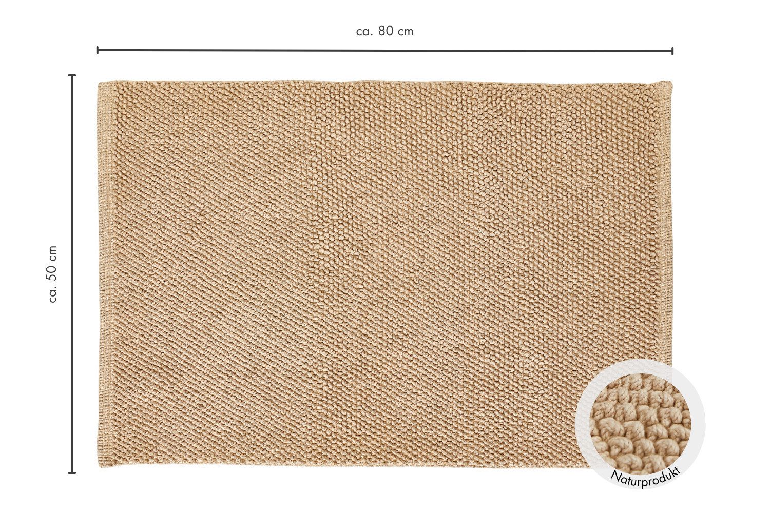 LUXOR living Badmat Atlanta, 50x80 cm Badmat, douchemat, effen kleuren, sterk absorberend (1 stuk)
