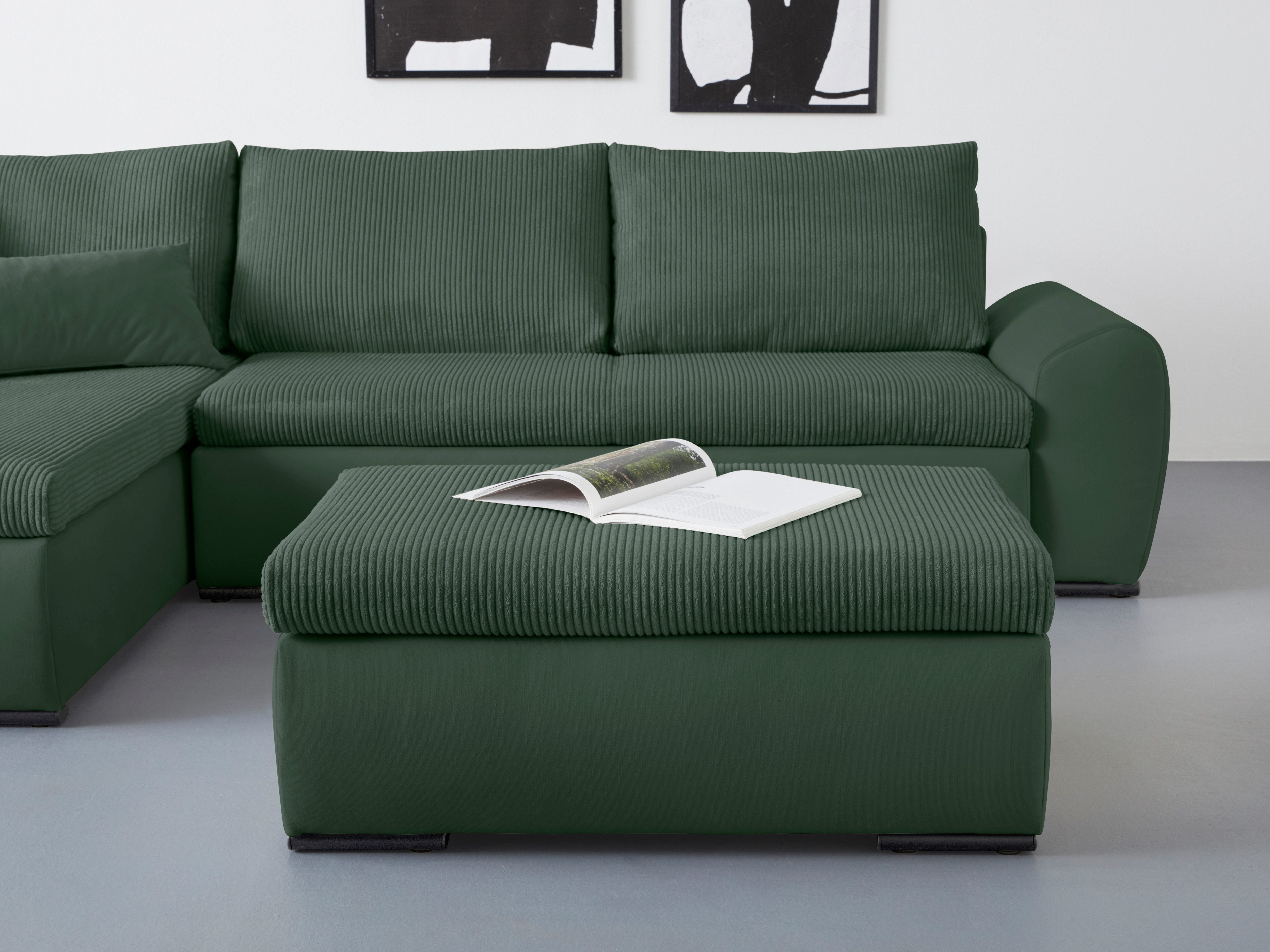 Home affaire Hocker Win met zwarte metalen poten, vrij plaatsbaar