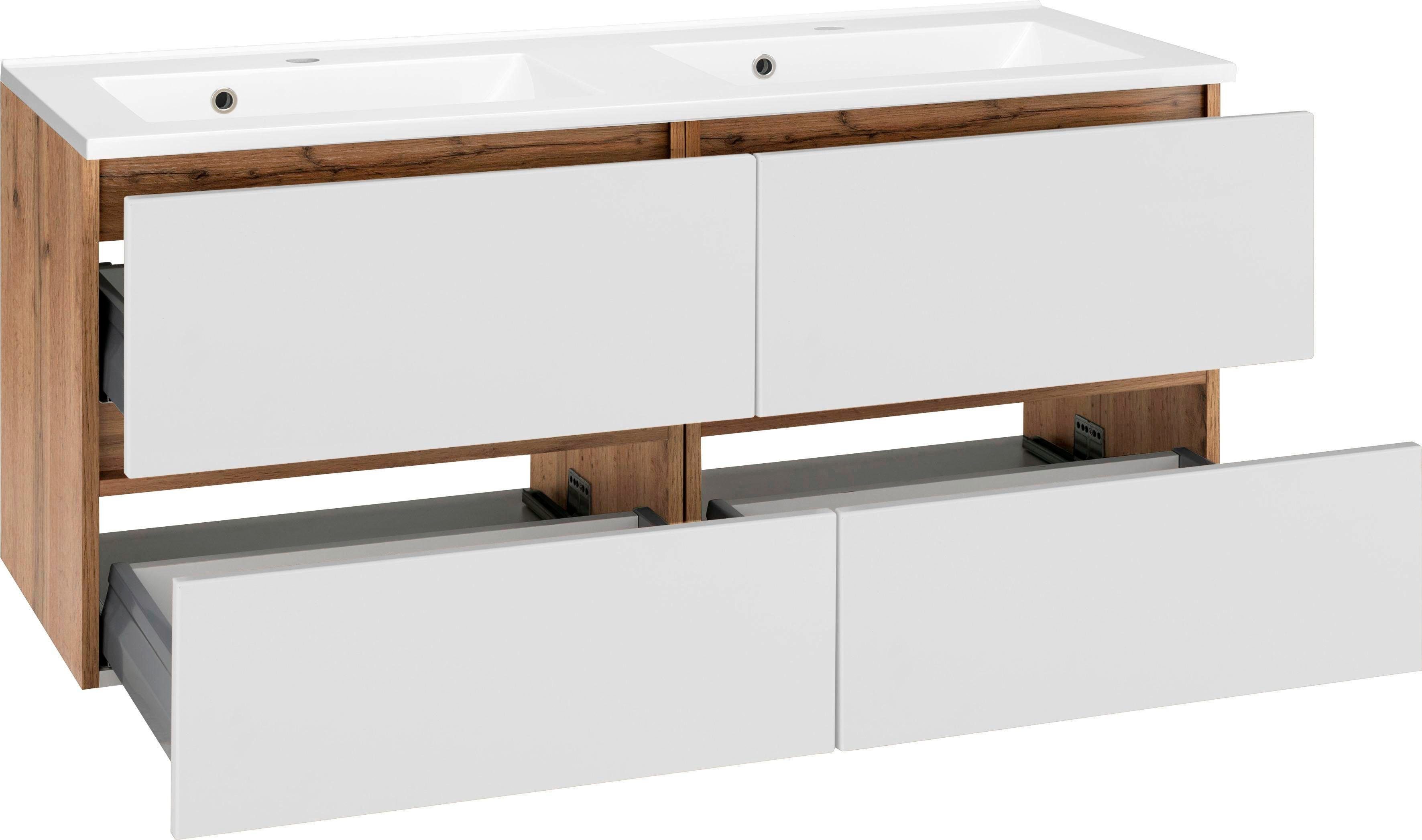 welltime Wastafelonderkast Lucca Badkamermeubel, wastafelonderkast inclusief wasbak, breedte 120 cm