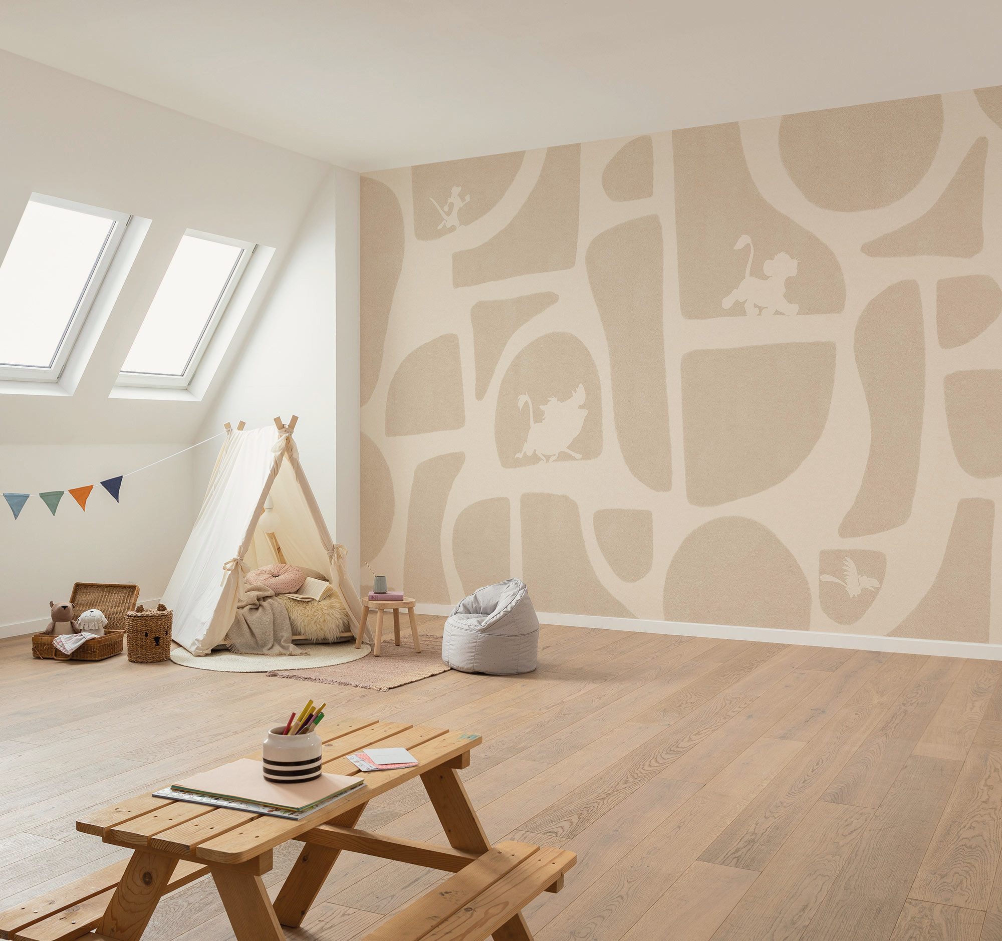 Komar Kinderbehang Disney The Lion King Animals and Shapes (1 stuk) grasmaaiers multicolor