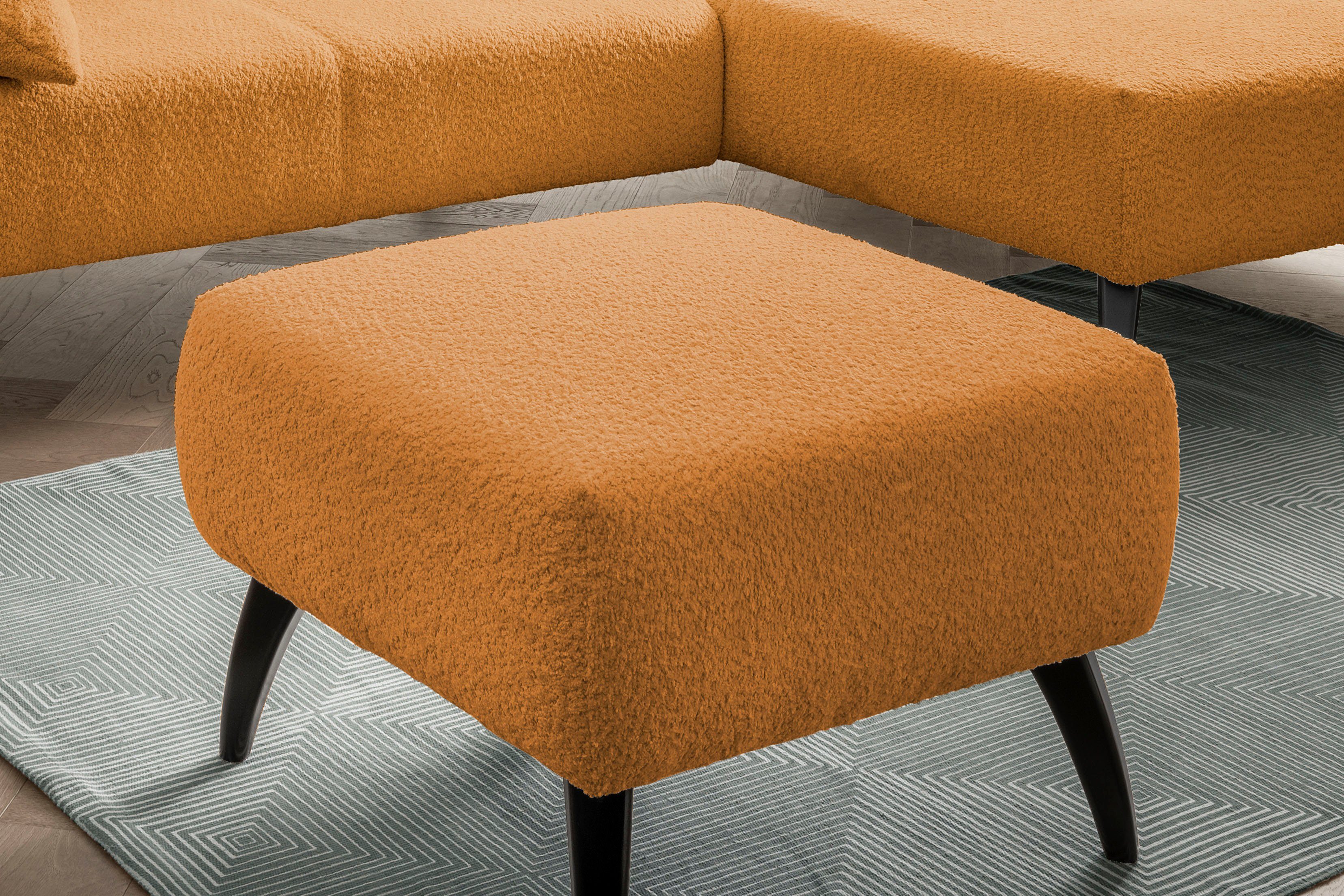 INOSIGN Hocker Colori Kleur houten poten naar keuze, verschillende stoffen, hoogwaardige stof