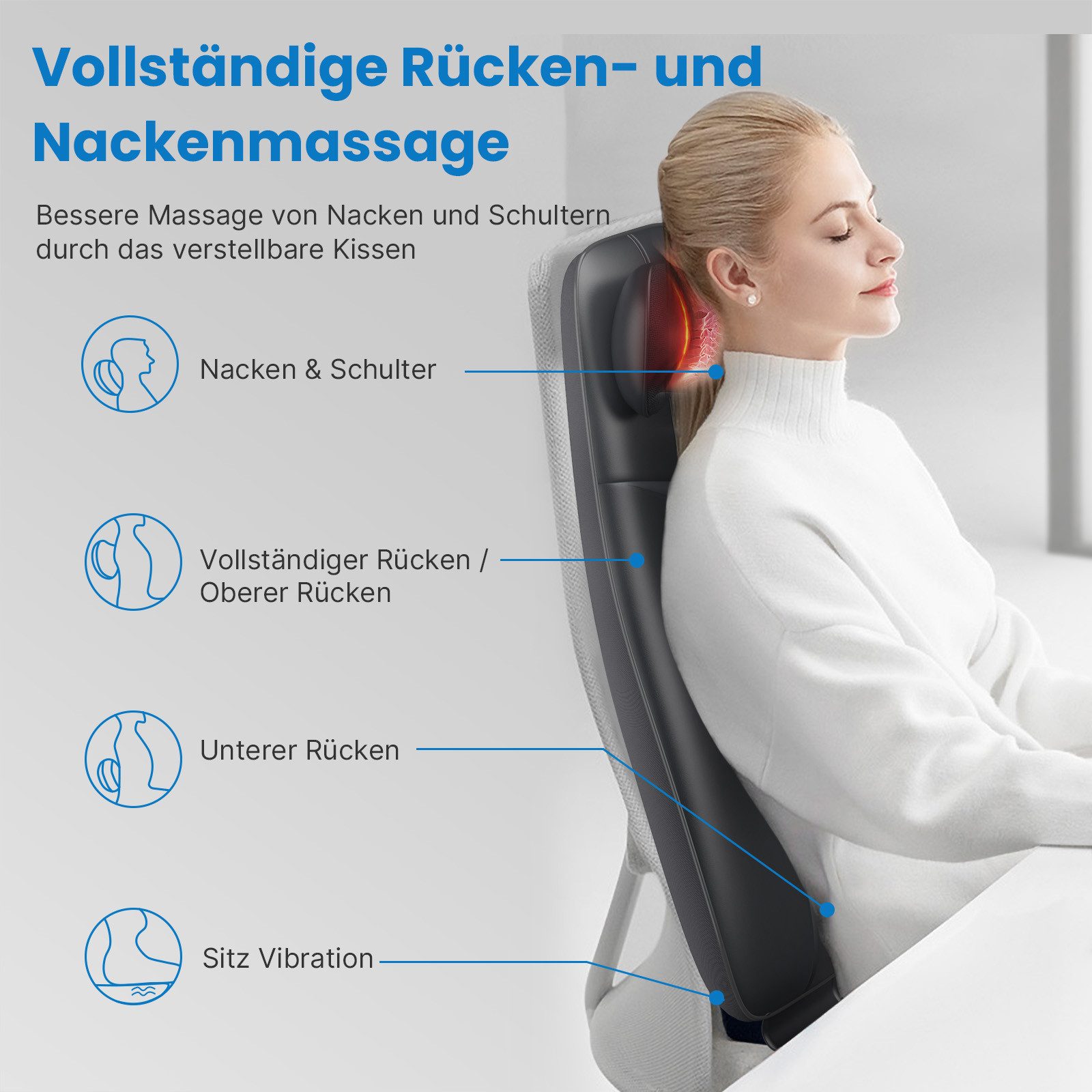 Renpho Shiatsu-massagekussen Neck & Back Massager Cushion S BM076