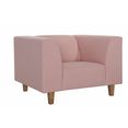 andas fauteuil diva met houten voetjes roze
