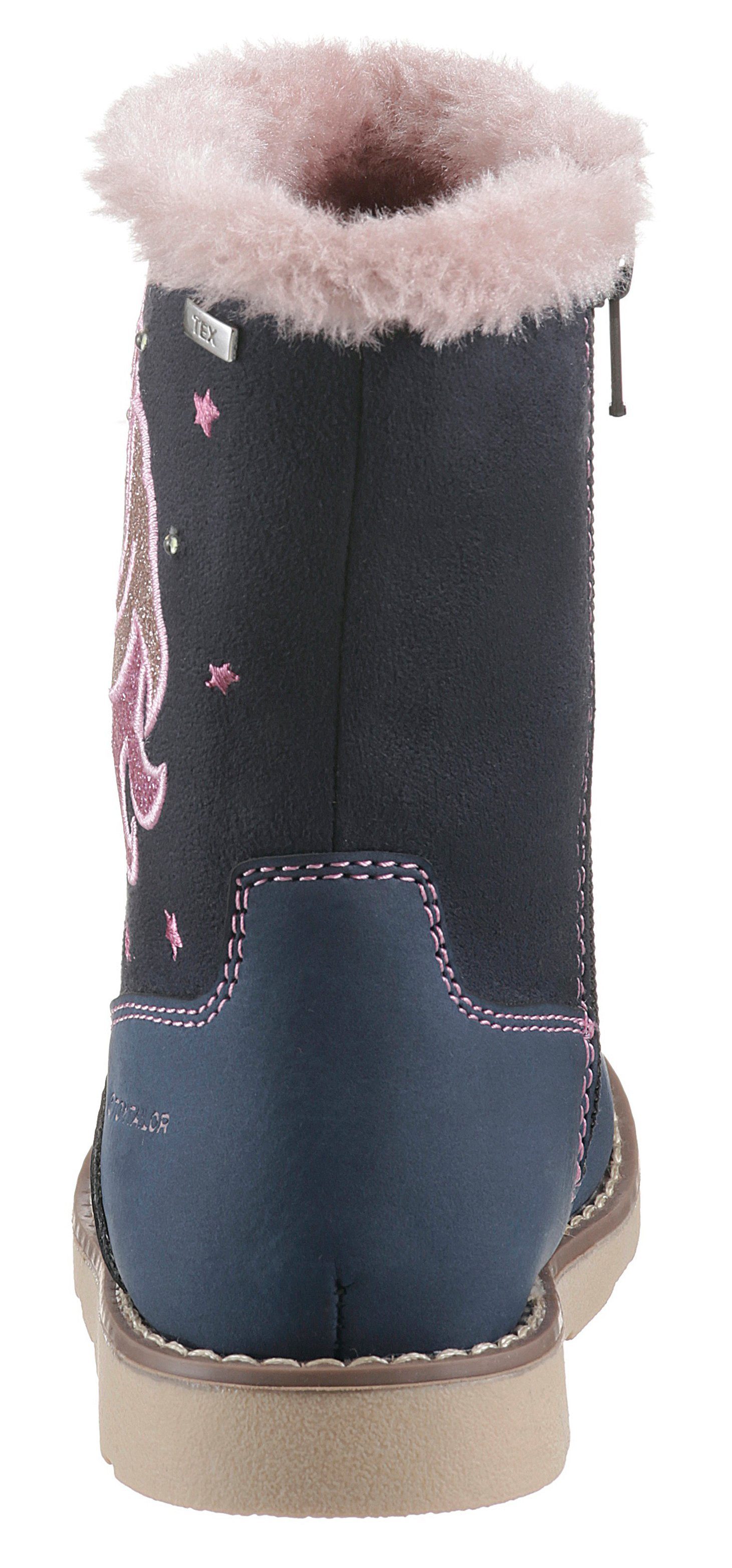 Tom Tailor Winterlaarzen Knipperschoen lange laarzen, kinderlaarzen met knipperend eenhoornmotief