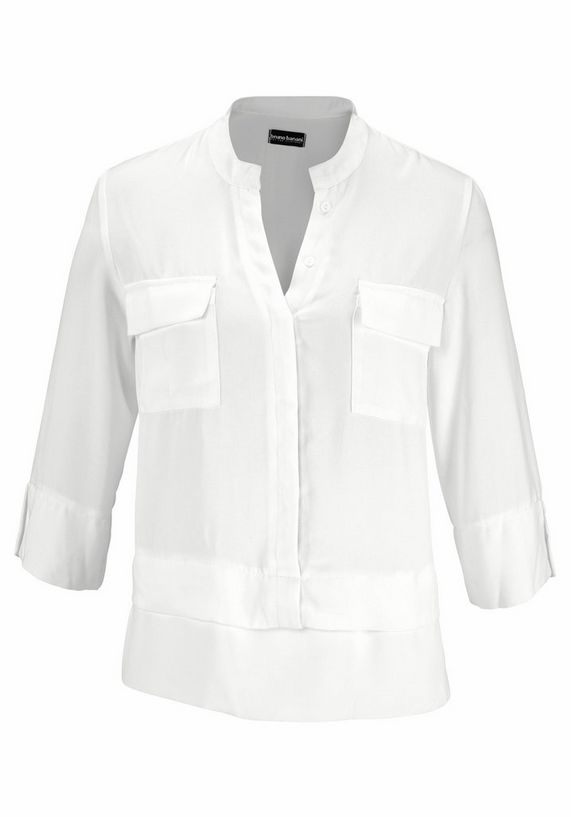 BRUNO BANANI Chiffon-blouse met staand kraagje BRUNO BANANI Chiffon-blouse met staand kraagje