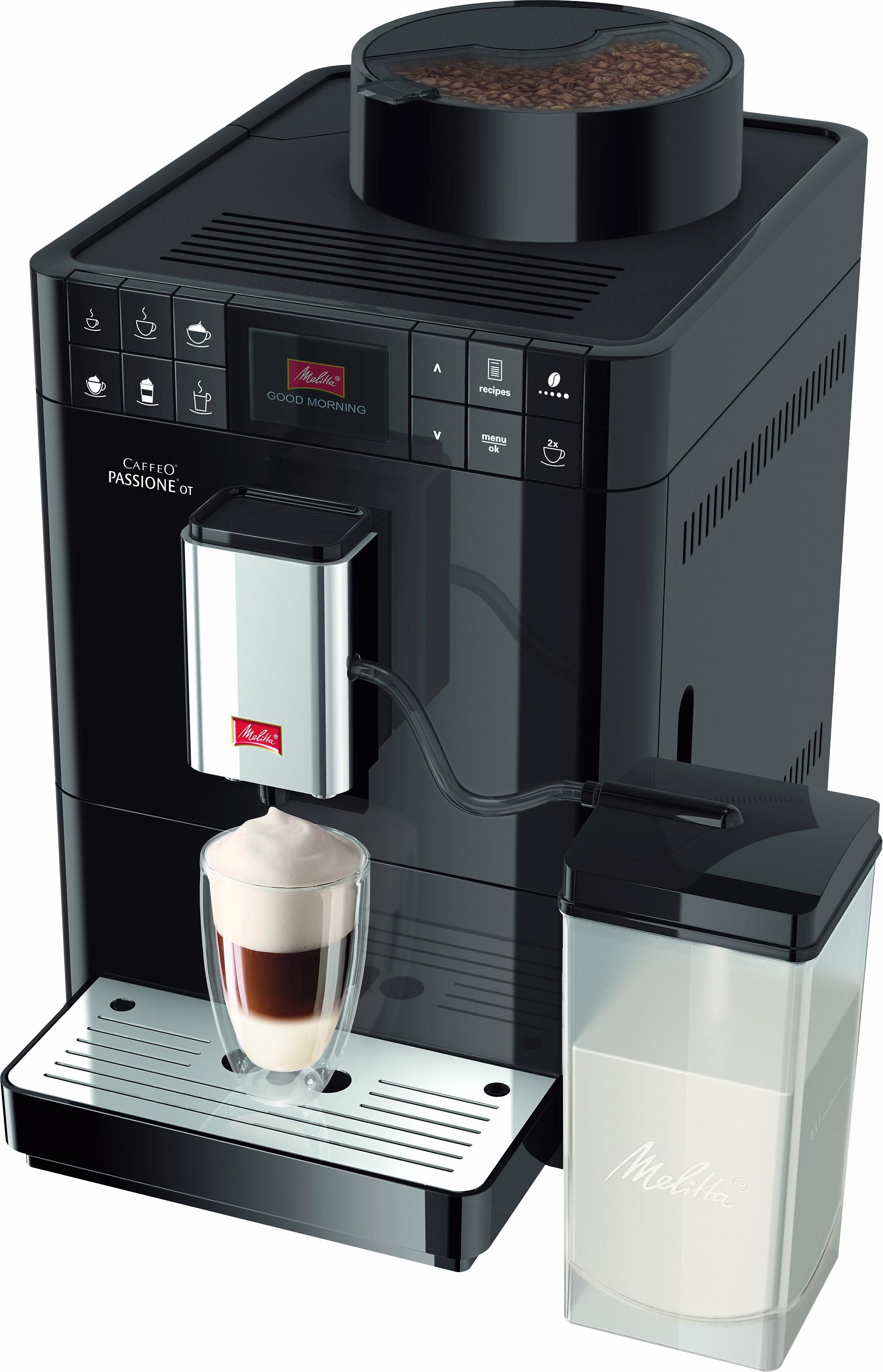 gebruiker beroerte passage Melitta Volautomatisch koffiezetapparaat Passione® One Touch F53/1-102,  zwart, One-touch-functie, per kopje precies de juiste hoeveelheid  versgemalen bonen vind je bij | OTTO