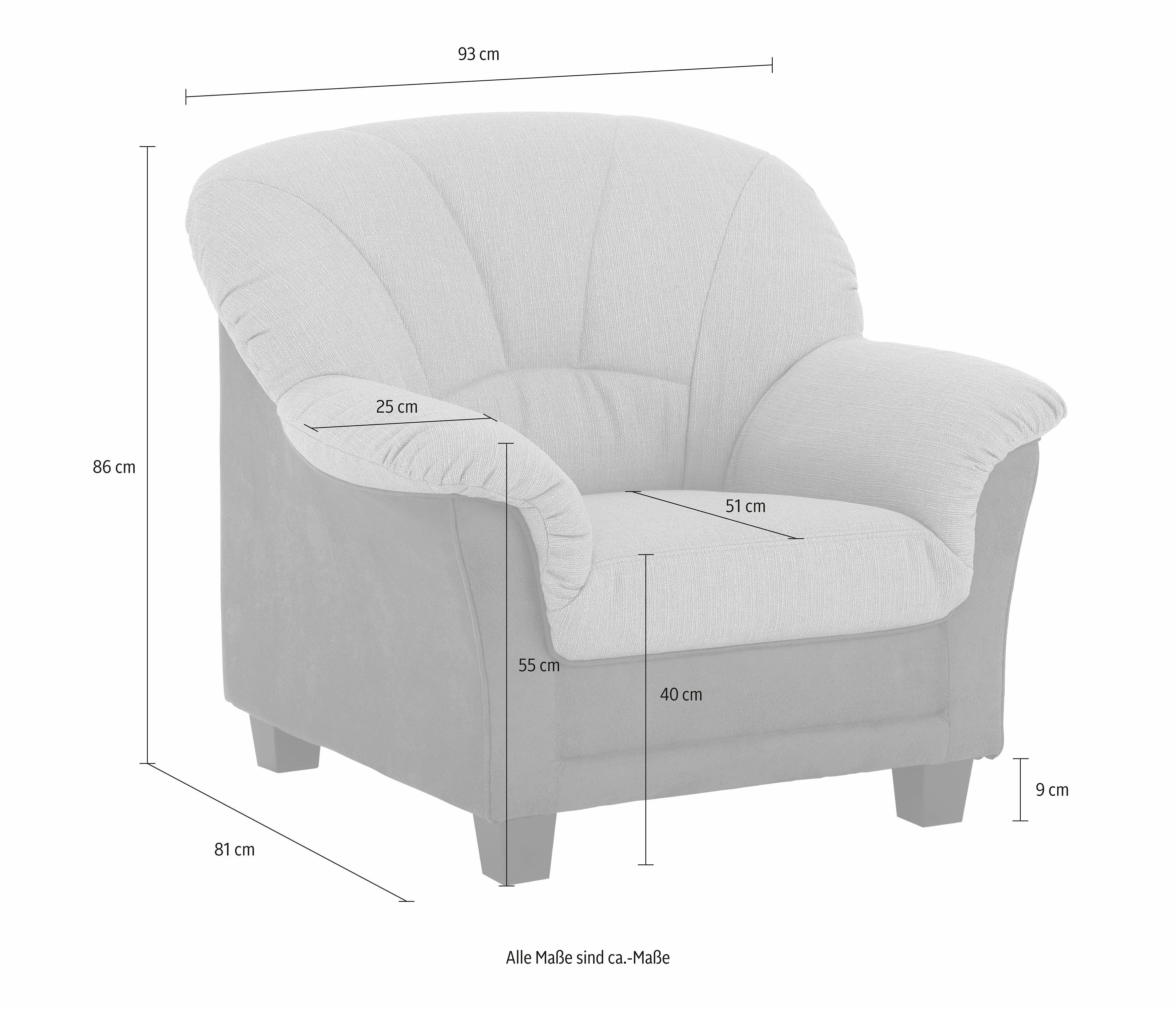 Home affaire Fauteuil Camelita ook in leer 4 overtrekstoffen ter keuze (set)