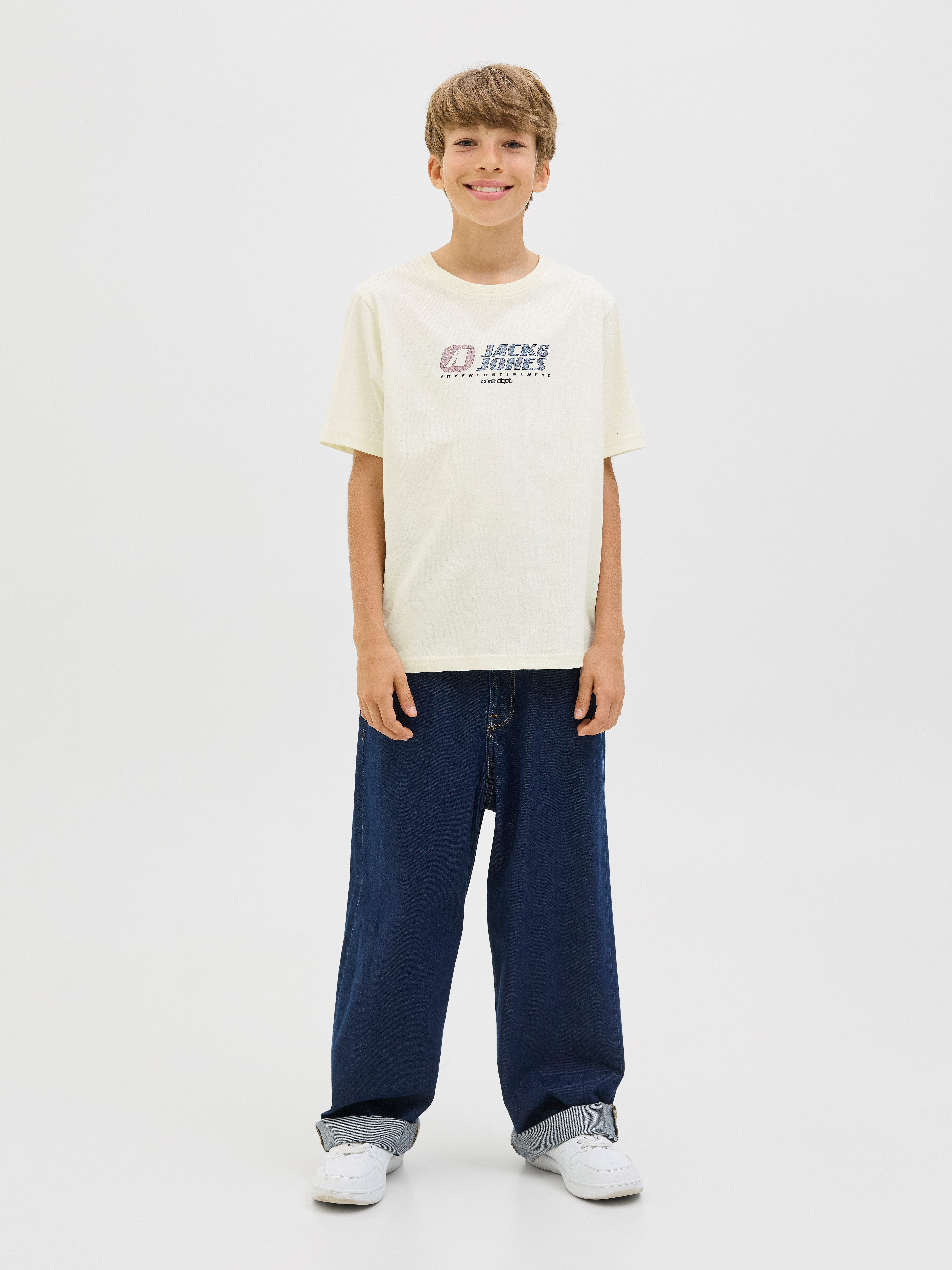 Jack & Jones Junior T-shirt JCOTIER FRONT PRINT TEE SS CN SN JNR