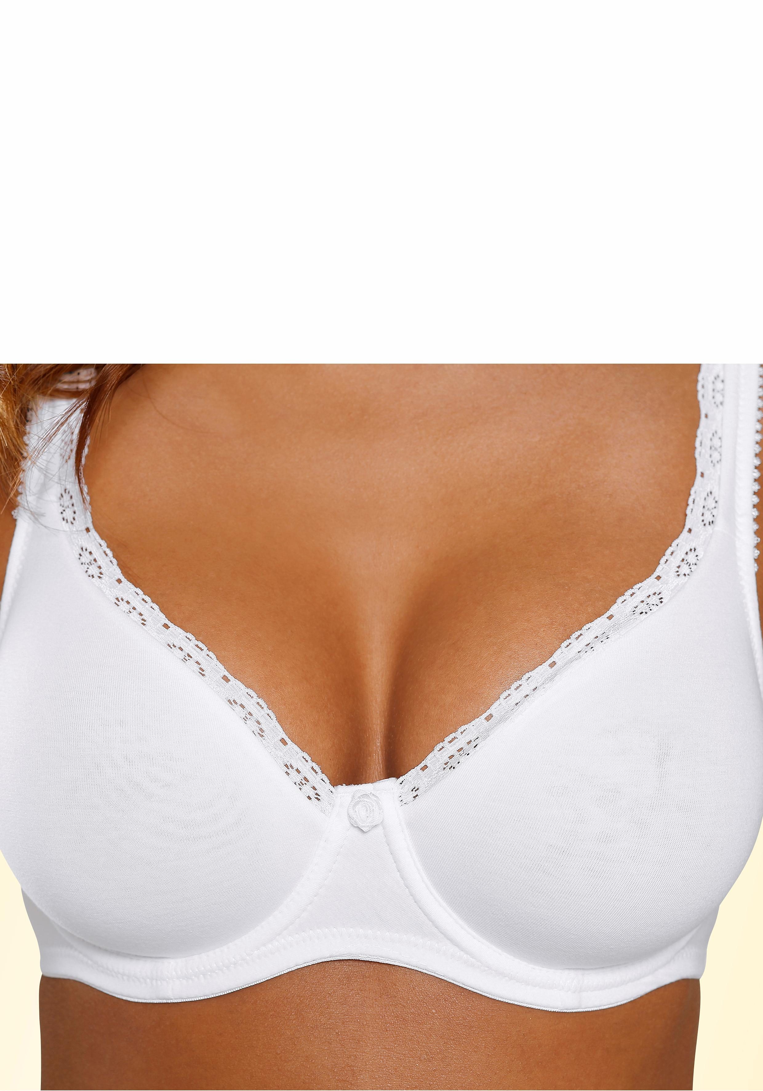 Petite fleur T-shirt-bh met ongevoerde, naadloze cups, gemaakt van katoen(Set van 2)