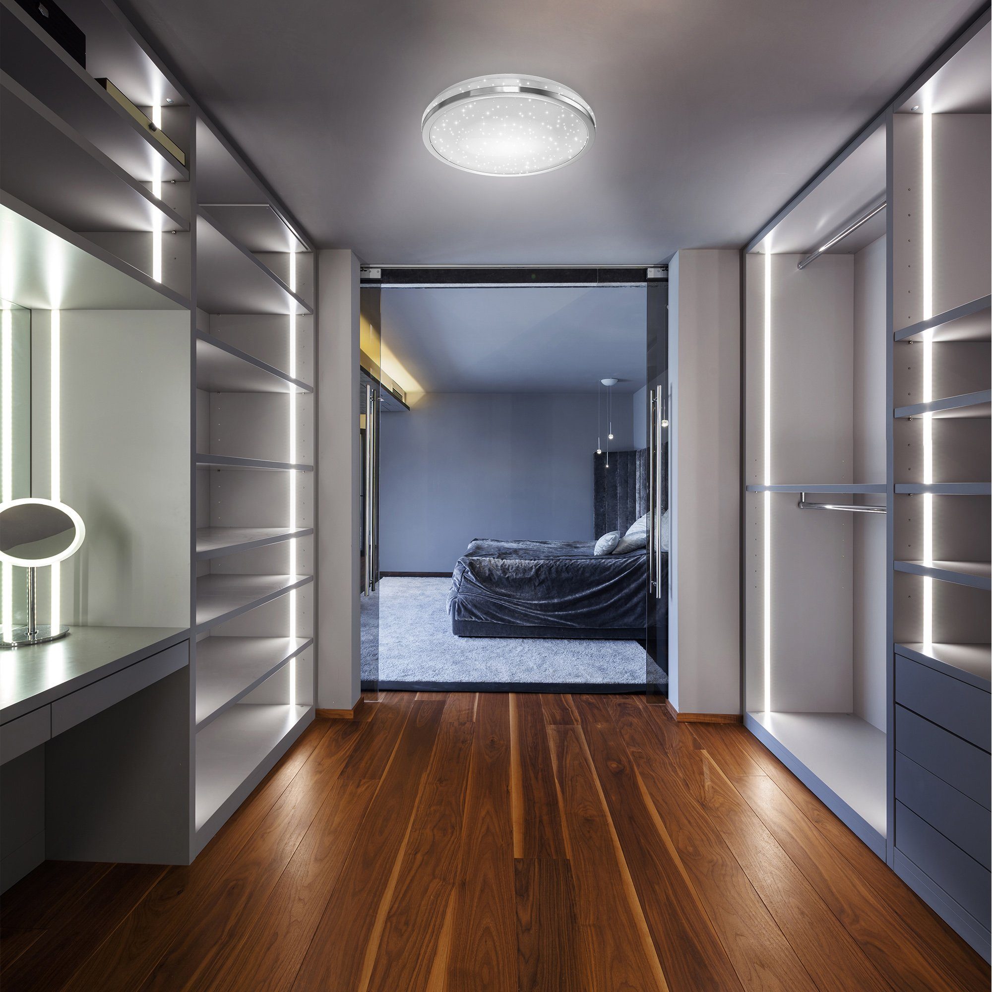 B.K.Licht Led-plafondlamp Plafondlamp met sterdecor, 15W LED print 1500lm, neutraal wit