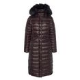alpenblitz gewatteerde jas gefluister in de sneeuw met afneembaar beleg van imitatiebont en modieuze imitatieleren details voor een klassieke en tegelijkertijd coole outfit bruin