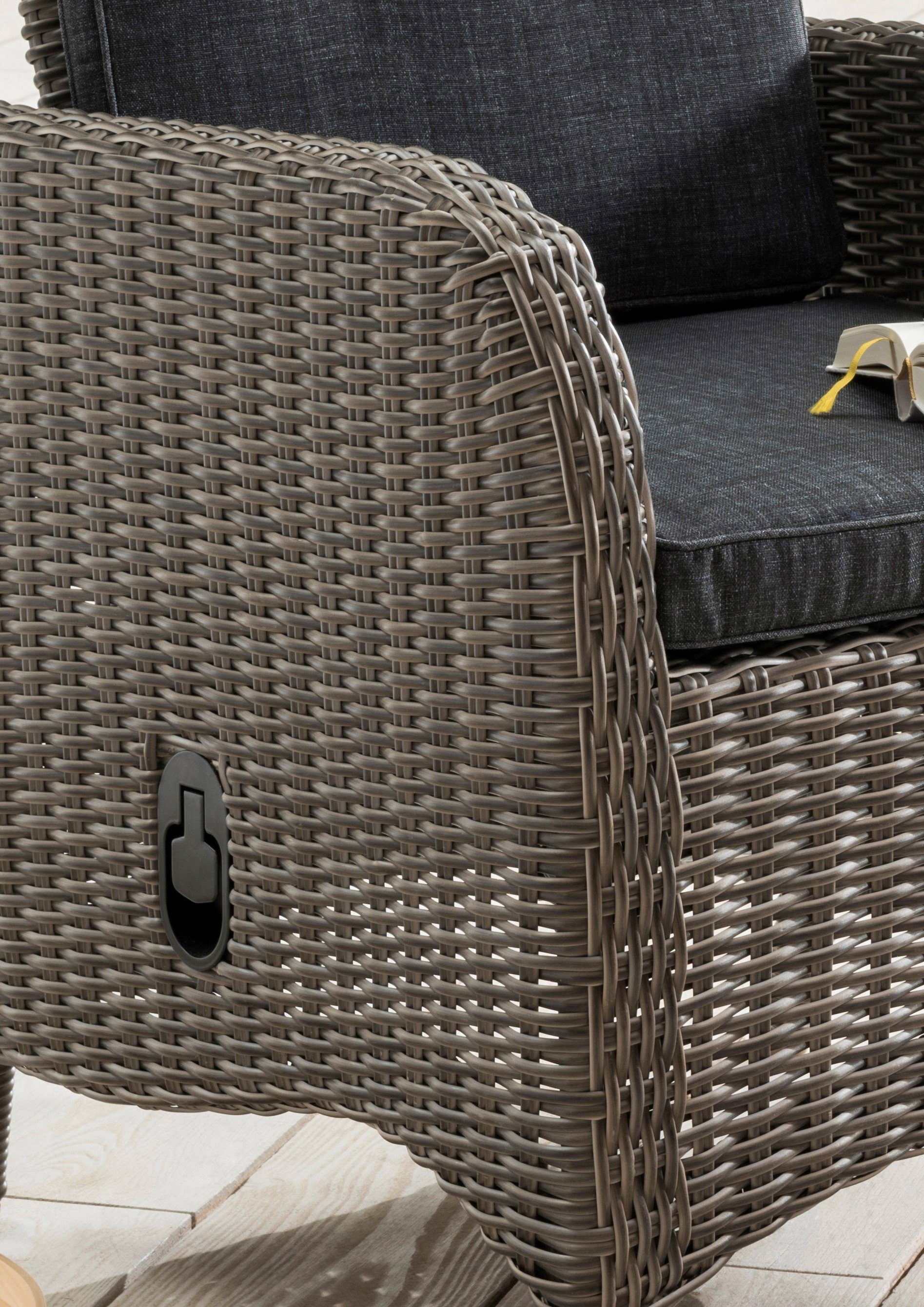 Destiny Fauteuil PALMA CASA Aluminium, polyrattan, incl. voetenbank en kussens (set, 4-delig)