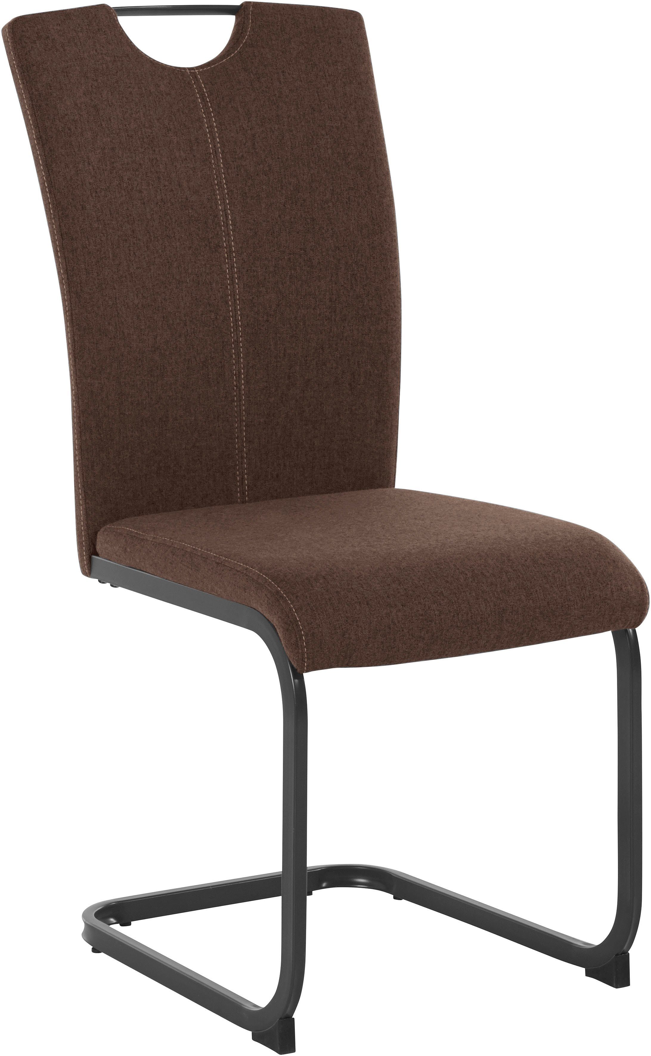 Homexperts Eetkamerstoel Viva (set van 2 of 4), overtrekstof in weefstof, metalen frame in antraciet (set)