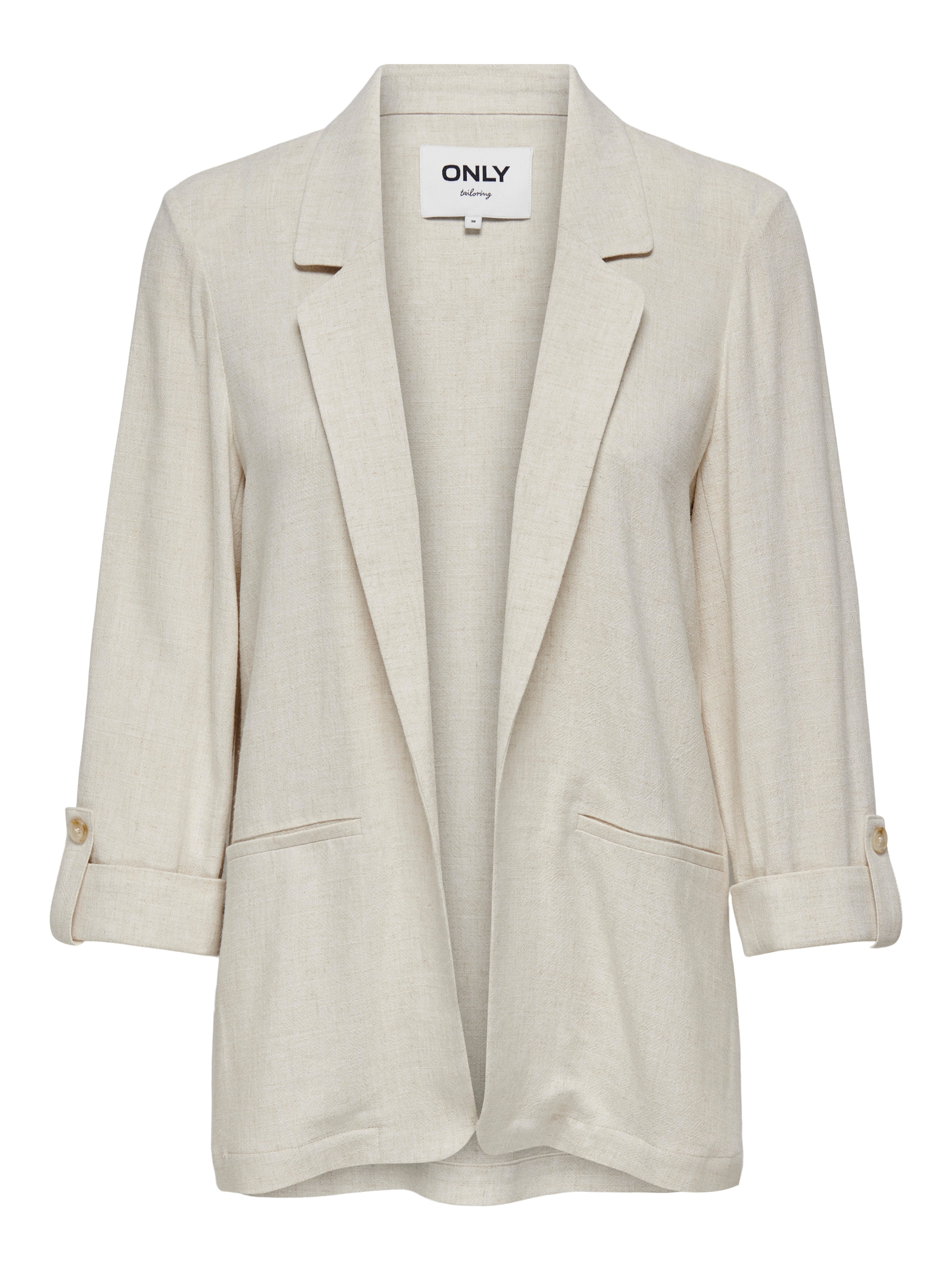 Only Lange blazer ONLSIESTA 3/4 OPEN LINEN BL BLAZER TLR