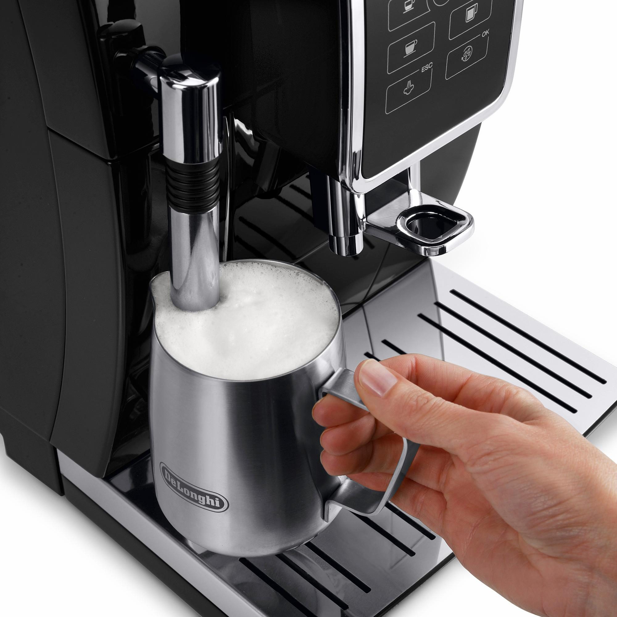 De'Longhi Volautomatisch koffiezetapparaat Dinamica ECAM 358.15.B, Sensor-bedieningspaneel met geïllumineerde snelkeuzetoetsen