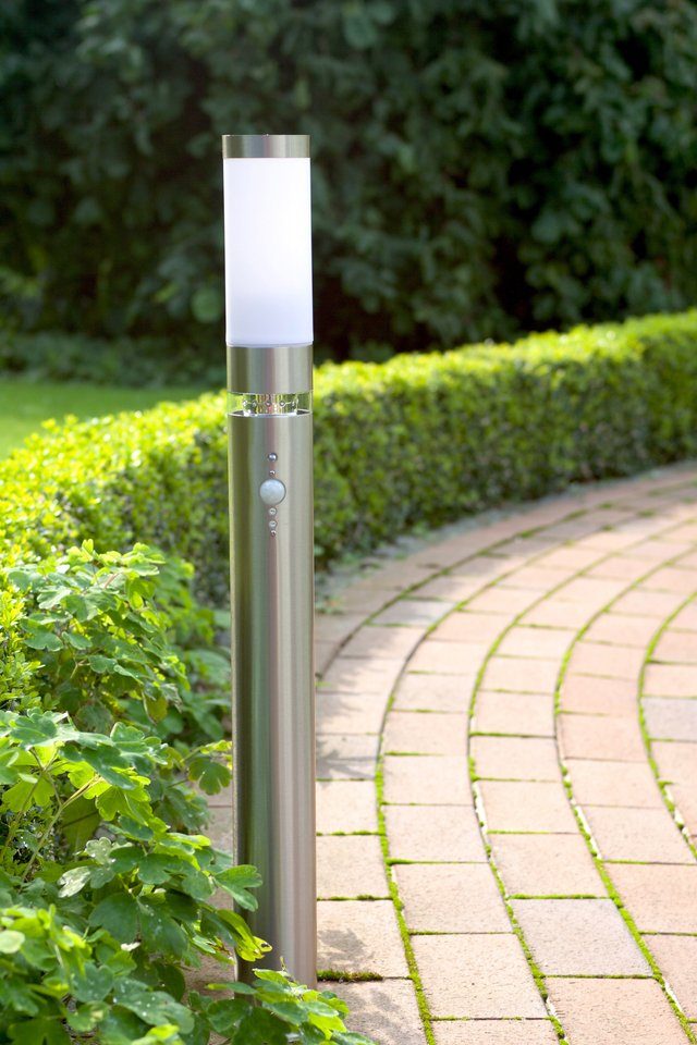 Brilliant Leuchten Staande lamp voor buiten BOLE 78 cm hoogte, ø 8 cm, bewegingsmelder, e27, metaal, kunststof, edelstaal