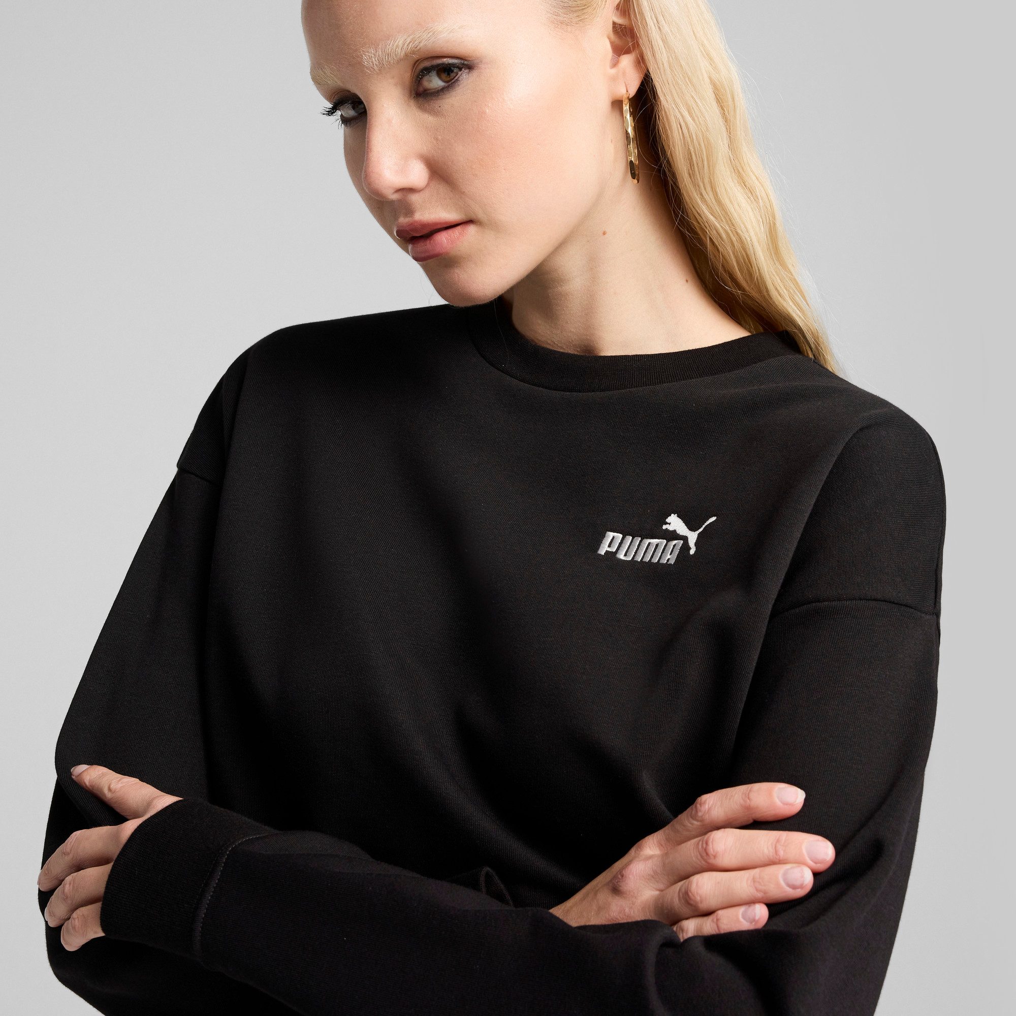 PUMA Shirt met lange mouwen ESS SMALL NO. 1 LOGO RELAXED CREW TR