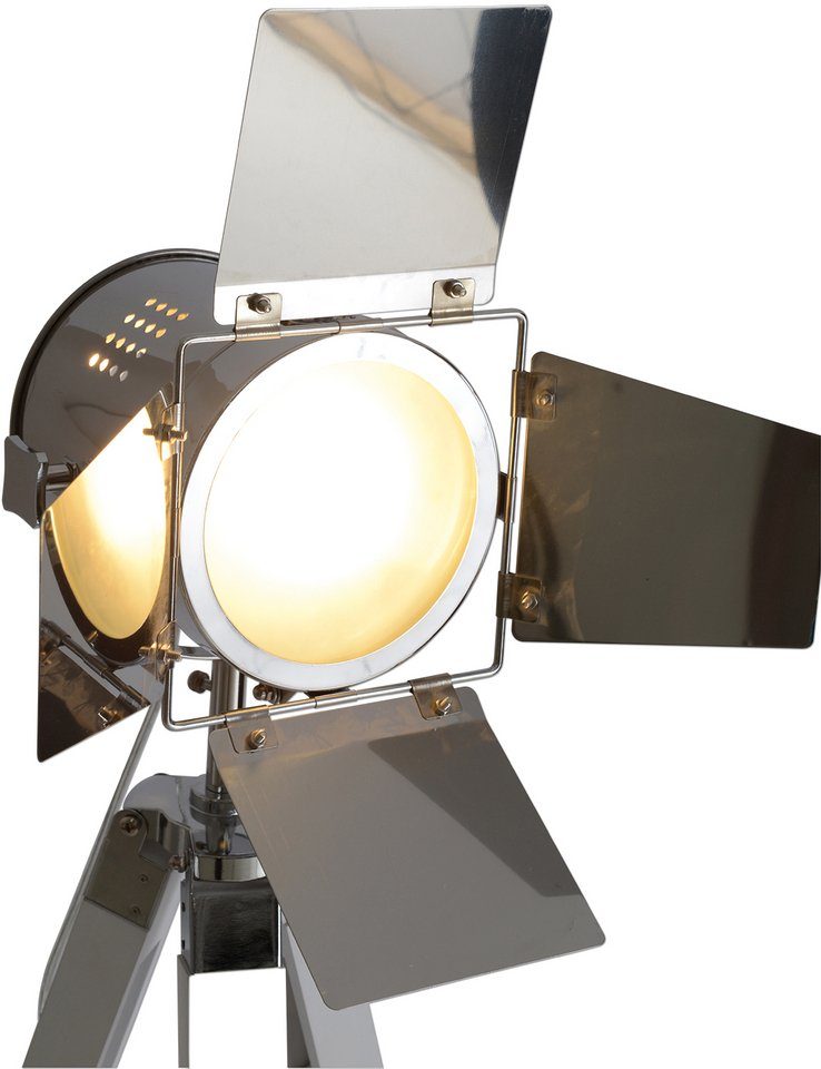 näve Staande lamp Hollywood Staande lamp driepoot van hout, lamp in hoogte verstelbaar, draaibaar