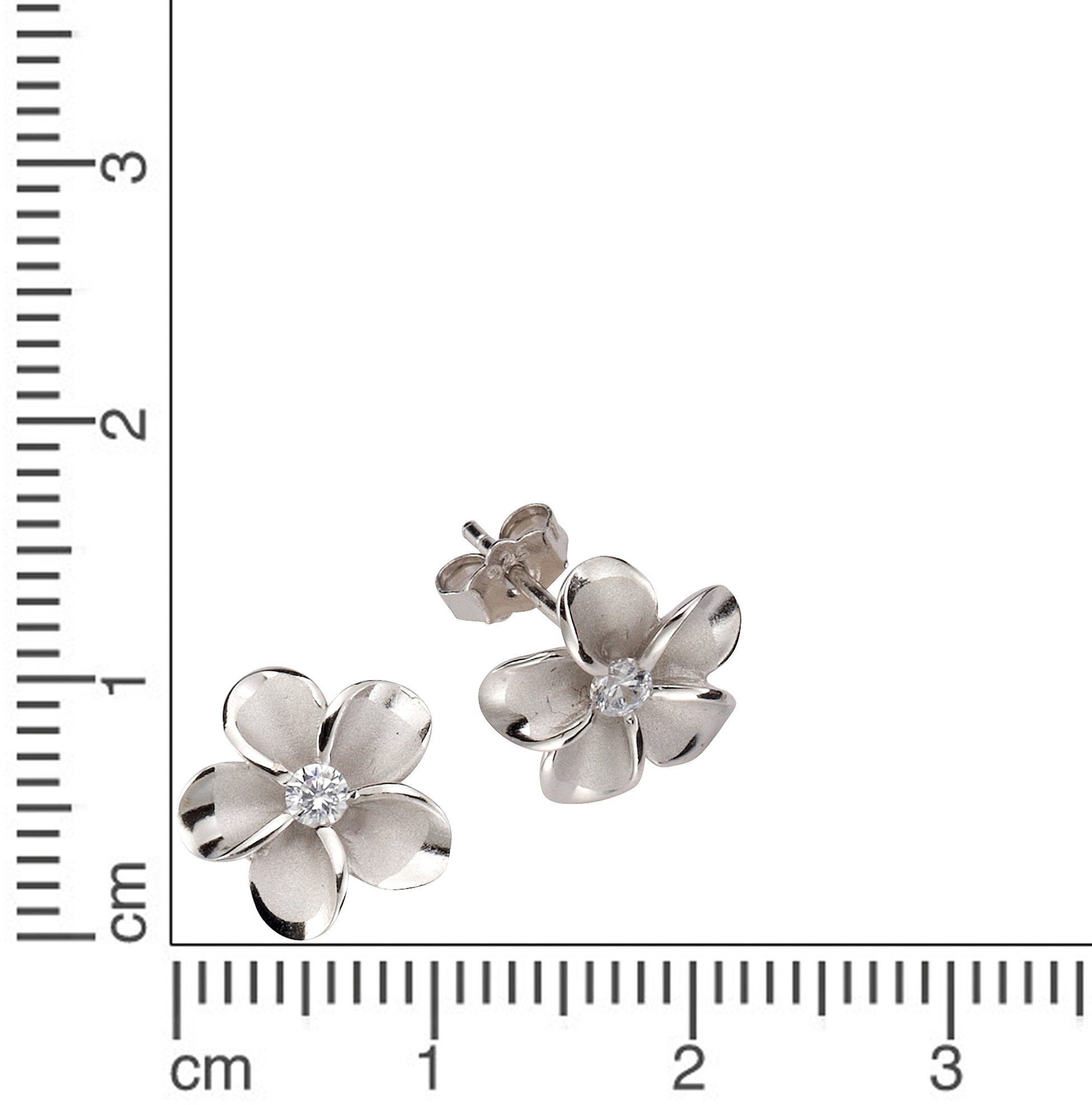 firetti oorstekers bloem-bloem met zirkoon (synthetisch) zilver
