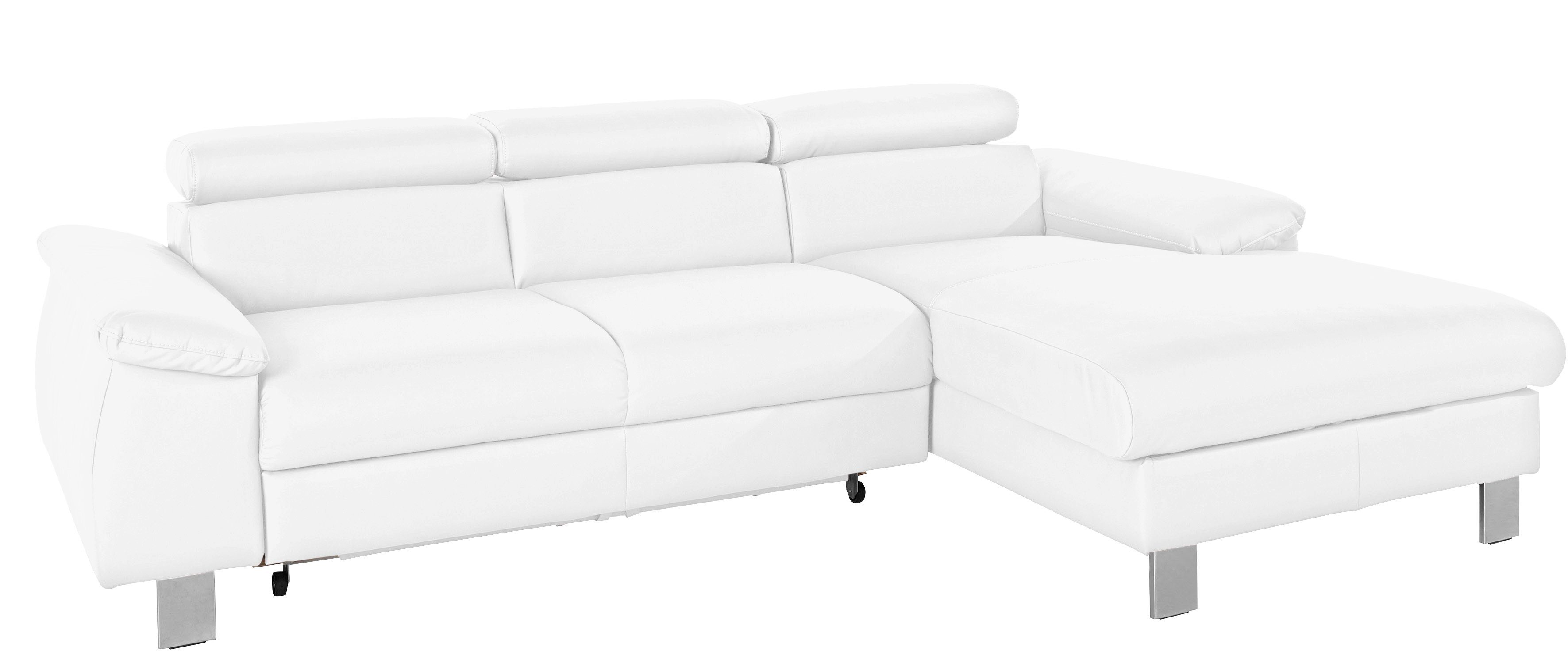 COTTA Hoekbank Komaris L-vorm met hoofdeindeverstelling keuze met bedfunctie, bedlade & verlichting
