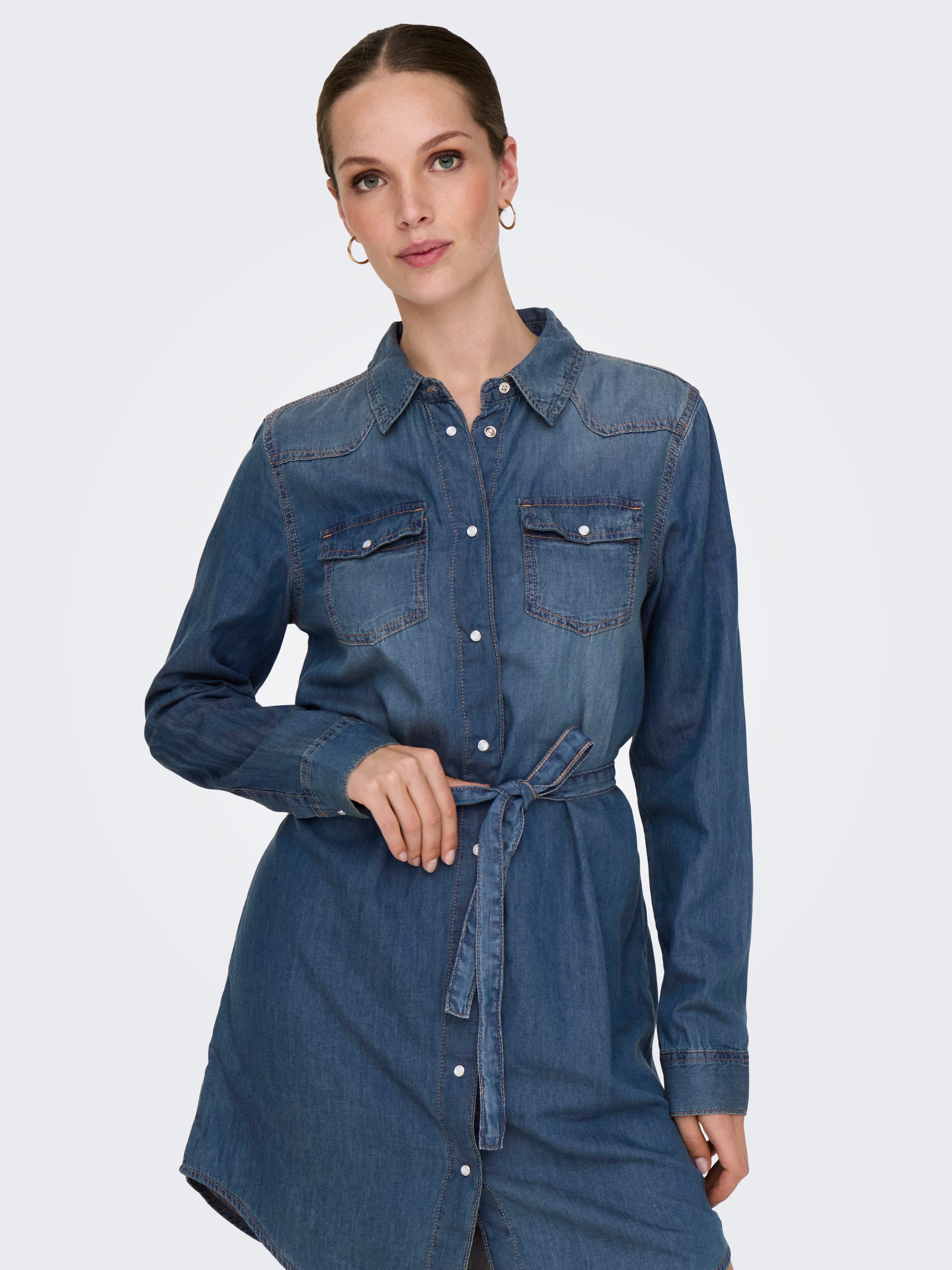 Only Midi-jurk ONLALEXA BELT DNM DRESS AKM
