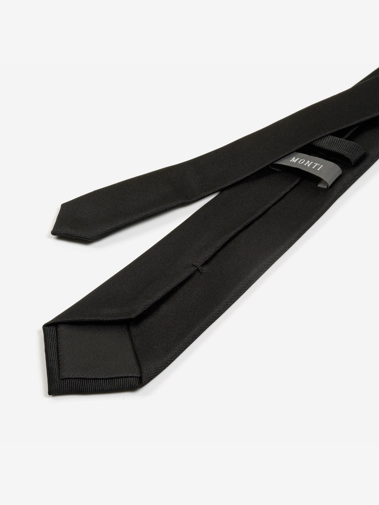 MONTI Stropdas Raul van puur zijde met edele twill-structuur - 7 cm breed