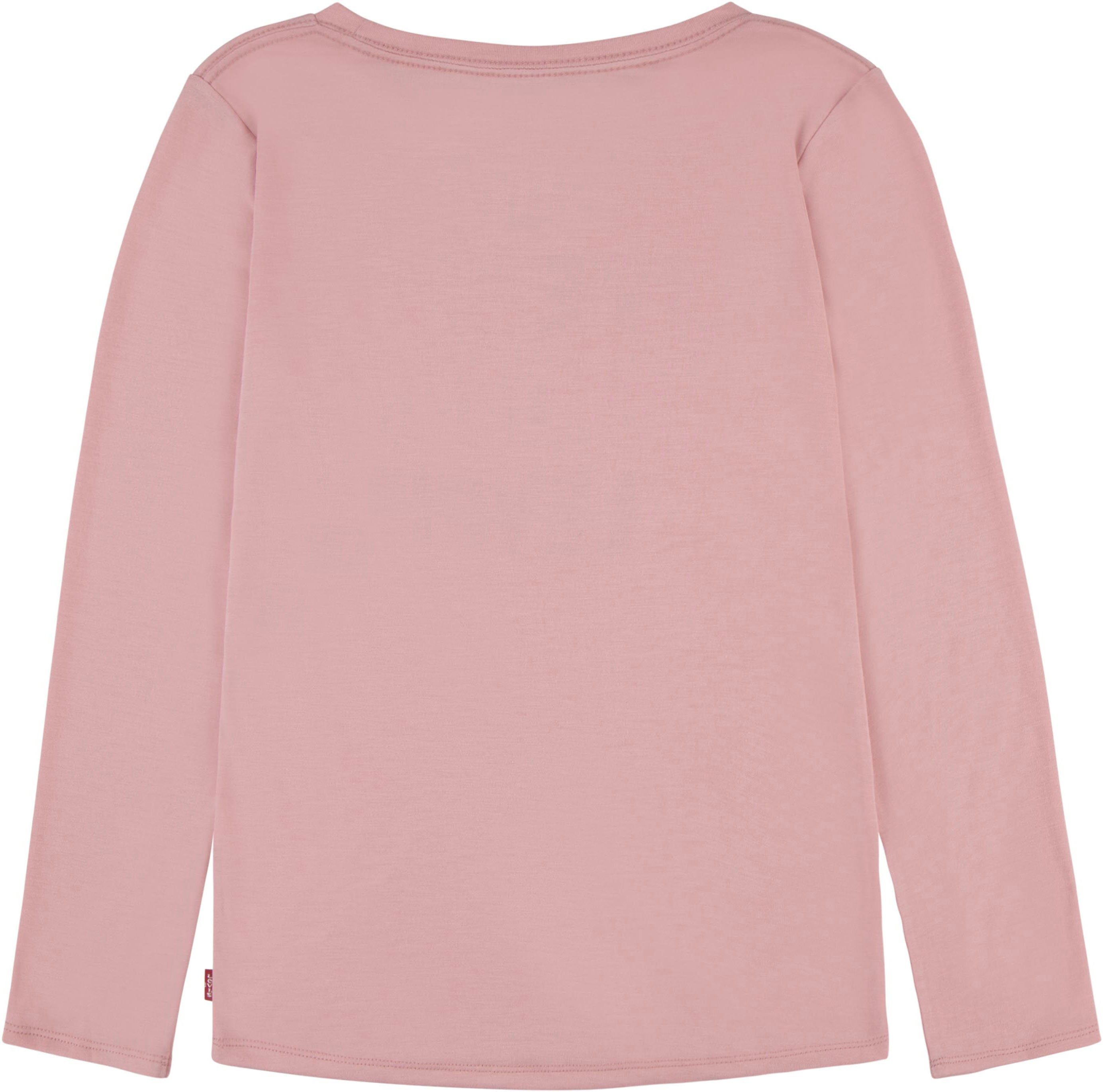 levi's kidswear shirt met lange mouwen for girls (set, 2-delig) roze
