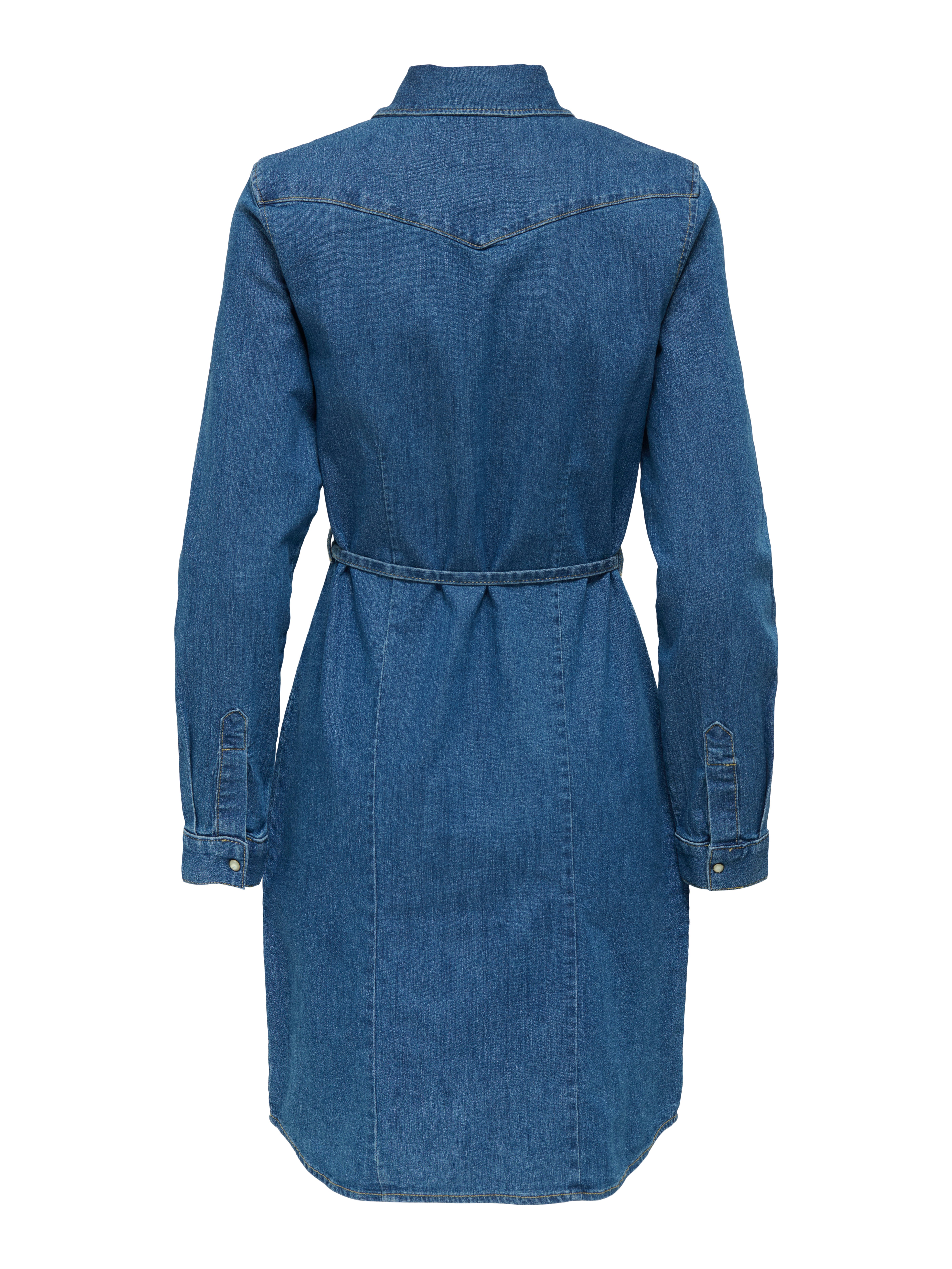 Only Jeans jurk ONLSASIA L/S STRETCH DNM DRESS AKM