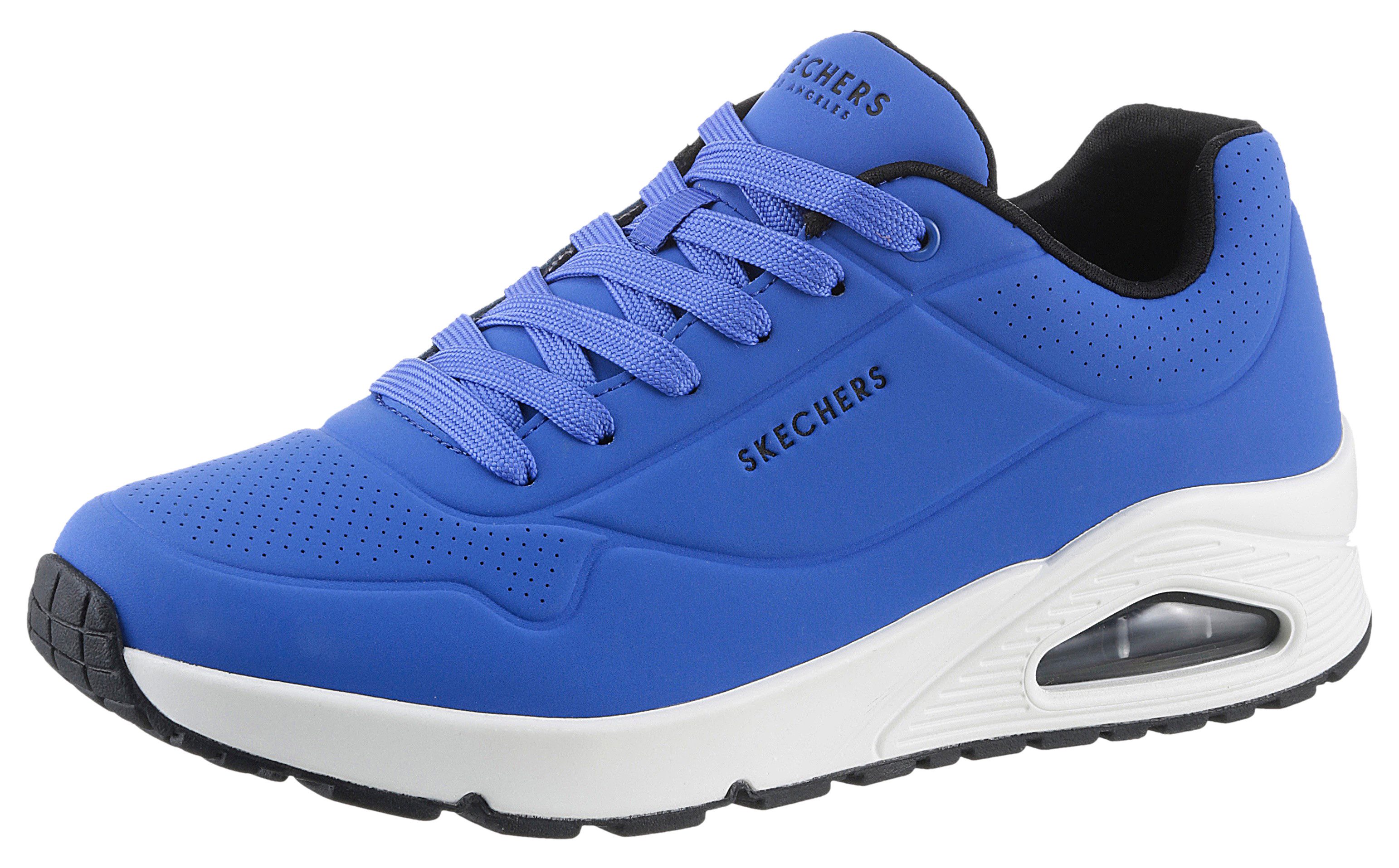 Skechers Sneakers Uno - Stand on Air Vrijetijdsschoen, lage schoen, veterschoen met air-cooled memory foam heren veterschoenen maat 44 blauw