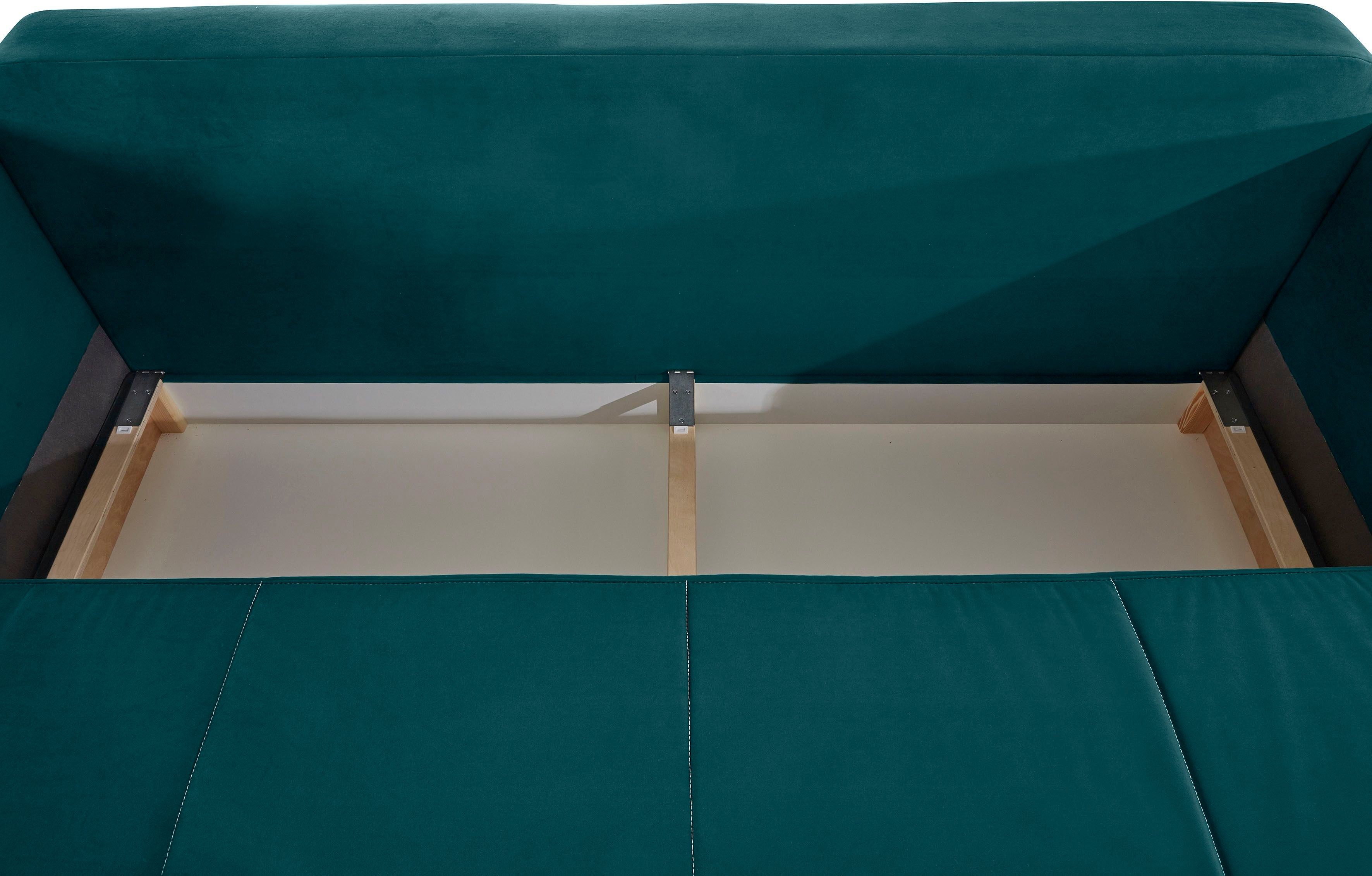 INOSIGN Slaapbank Berlin met boxspringopbouw, slaapfunctie & bedkist, bank met bedfunctie