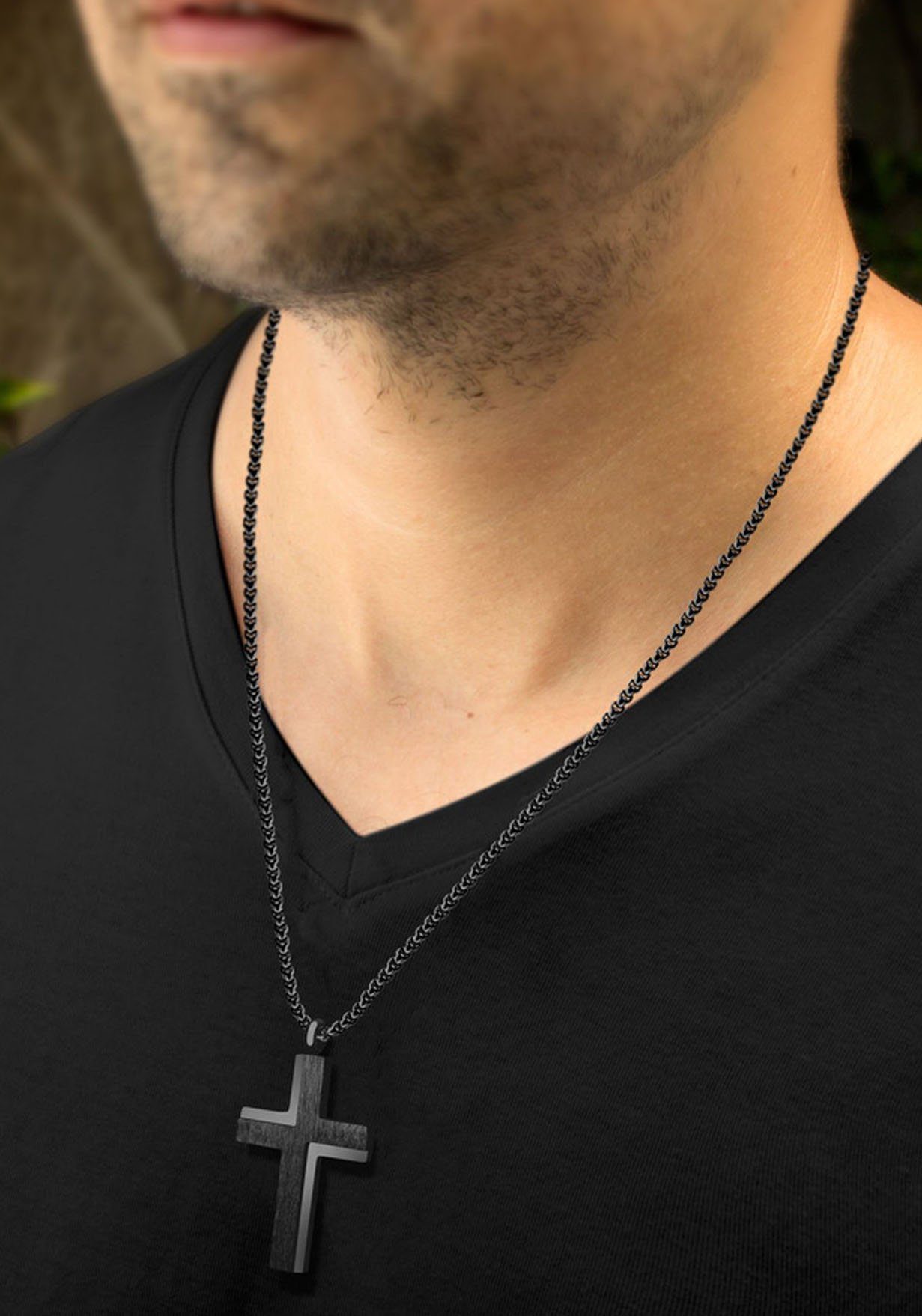 Firetti Ketting met hanger Sieraad cadeau kruis met zirkoon (synthetisch)