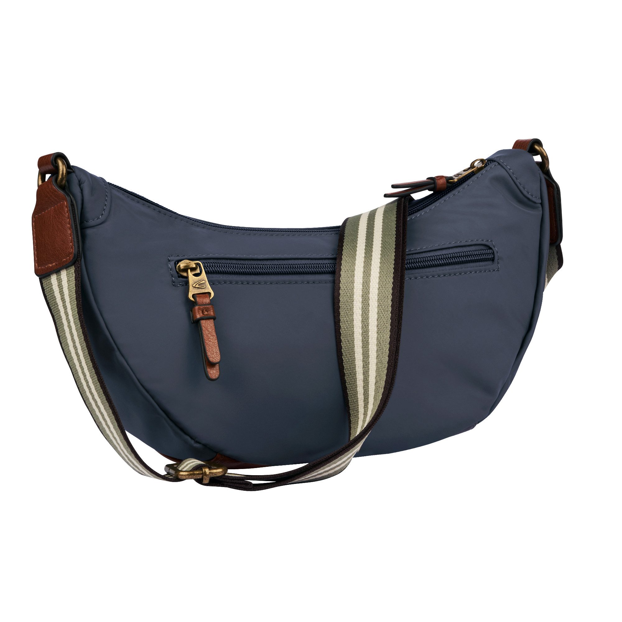 camel active Handtas Bari van hoogwaardig mat nylon met gestreept geweven band